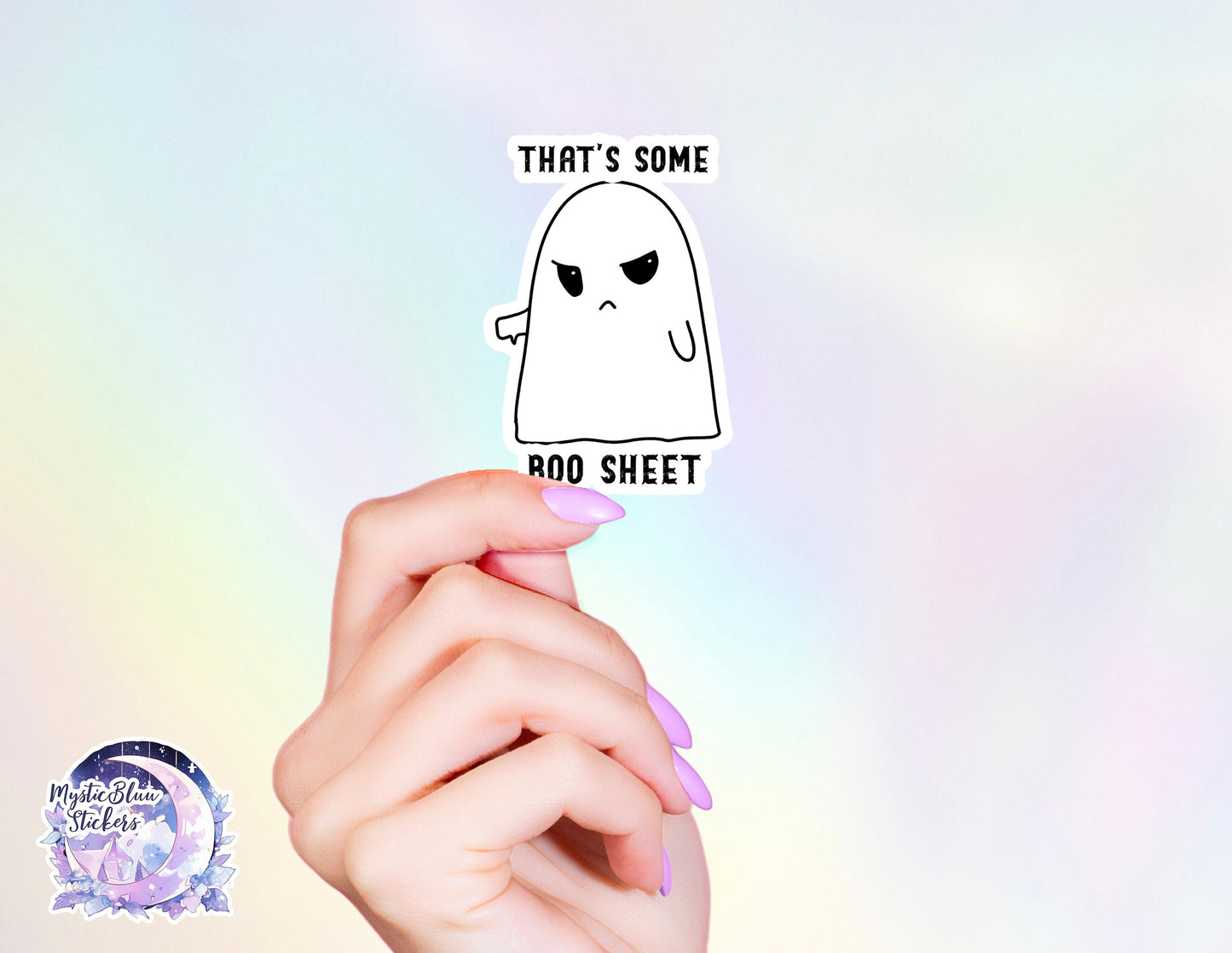 Funny Ghost Sticker: 'That's Some Boo Sheet' - Halloween Laptop Decal