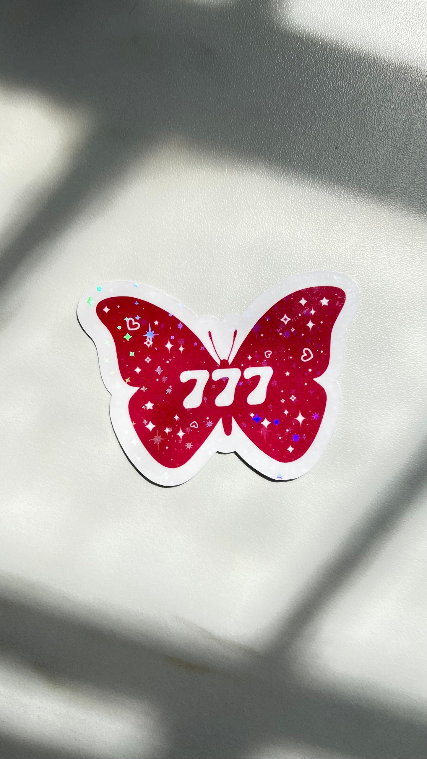 Angel Numbers Butterfly Holographic Sticker: Witchy Tarot Vinyl Decal