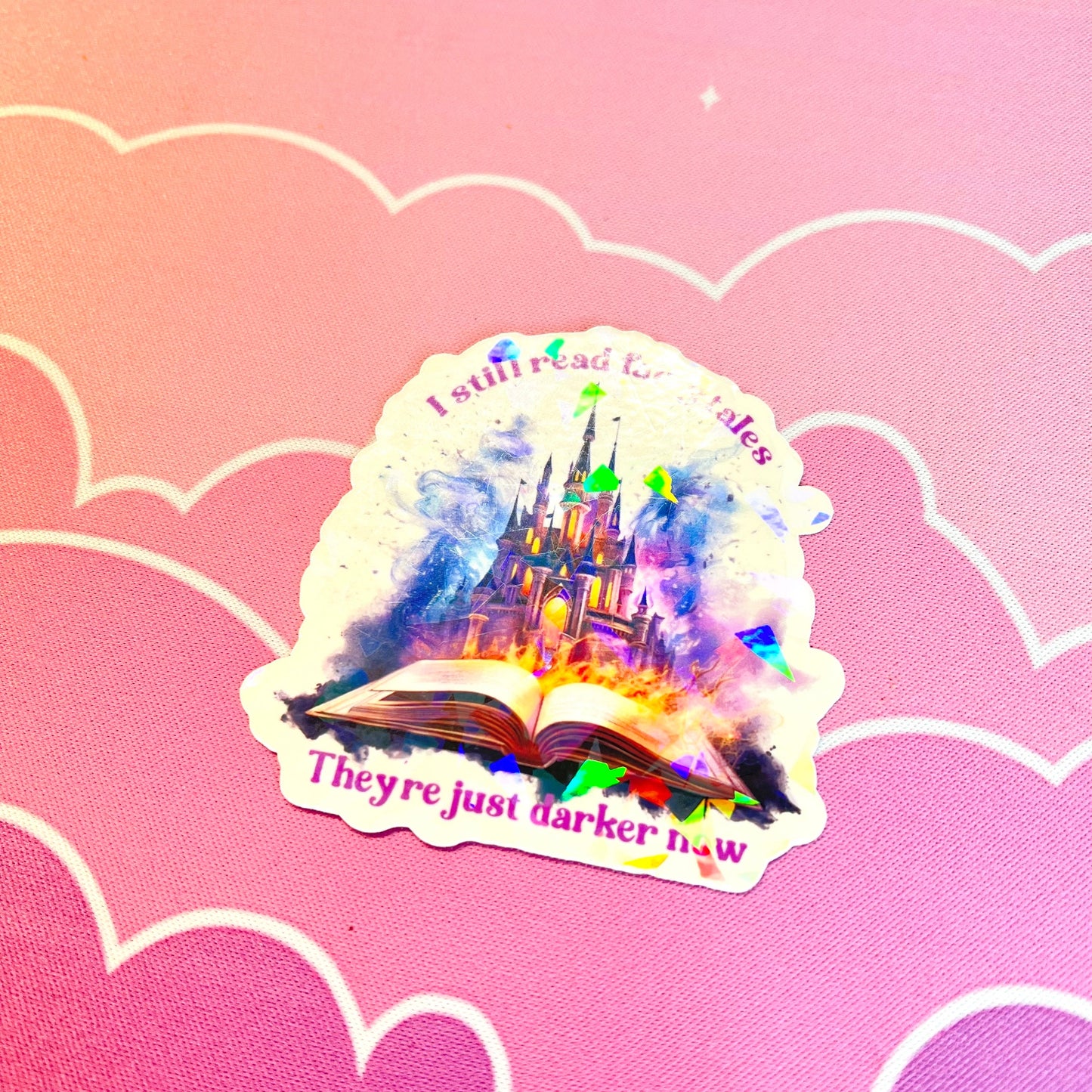 Dark Fairytale Holographic Sticker: Spicy Romance Booktok Kindle Laptop