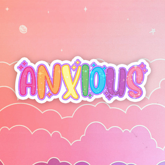 Anxious Rainbow Sticker: Mental Health Planner, Laptop, Waterbottle