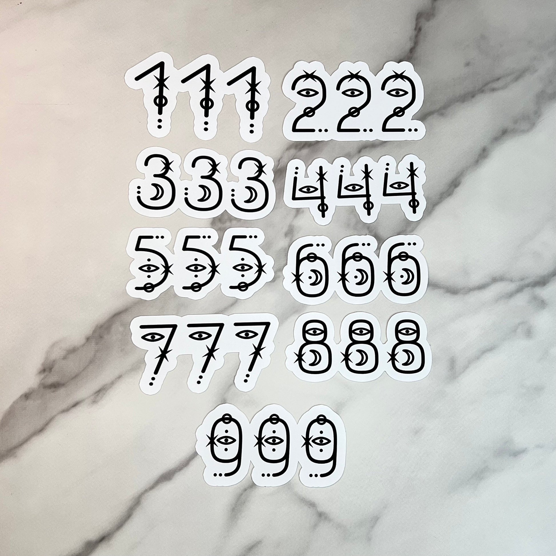 Angel Numbers Vinyl Sticker: Witchy Tarot Sign Meaning (3in x 1.9in)