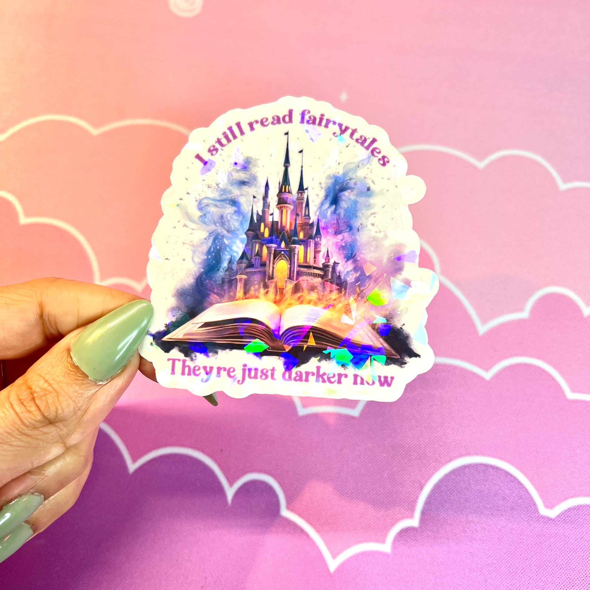 Dark Fairytale Holographic Sticker: Spicy Romance Booktok Kindle Laptop