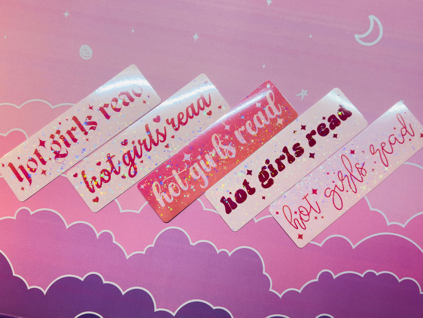 Holographic Bookmark: Hot Girls Read, Bookish Gift