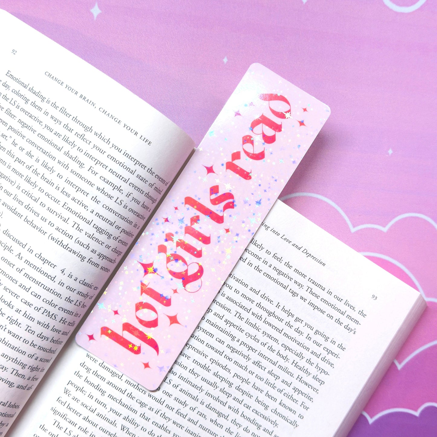 Holographic Bookmark: Hot Girls Read, Bookish Gift