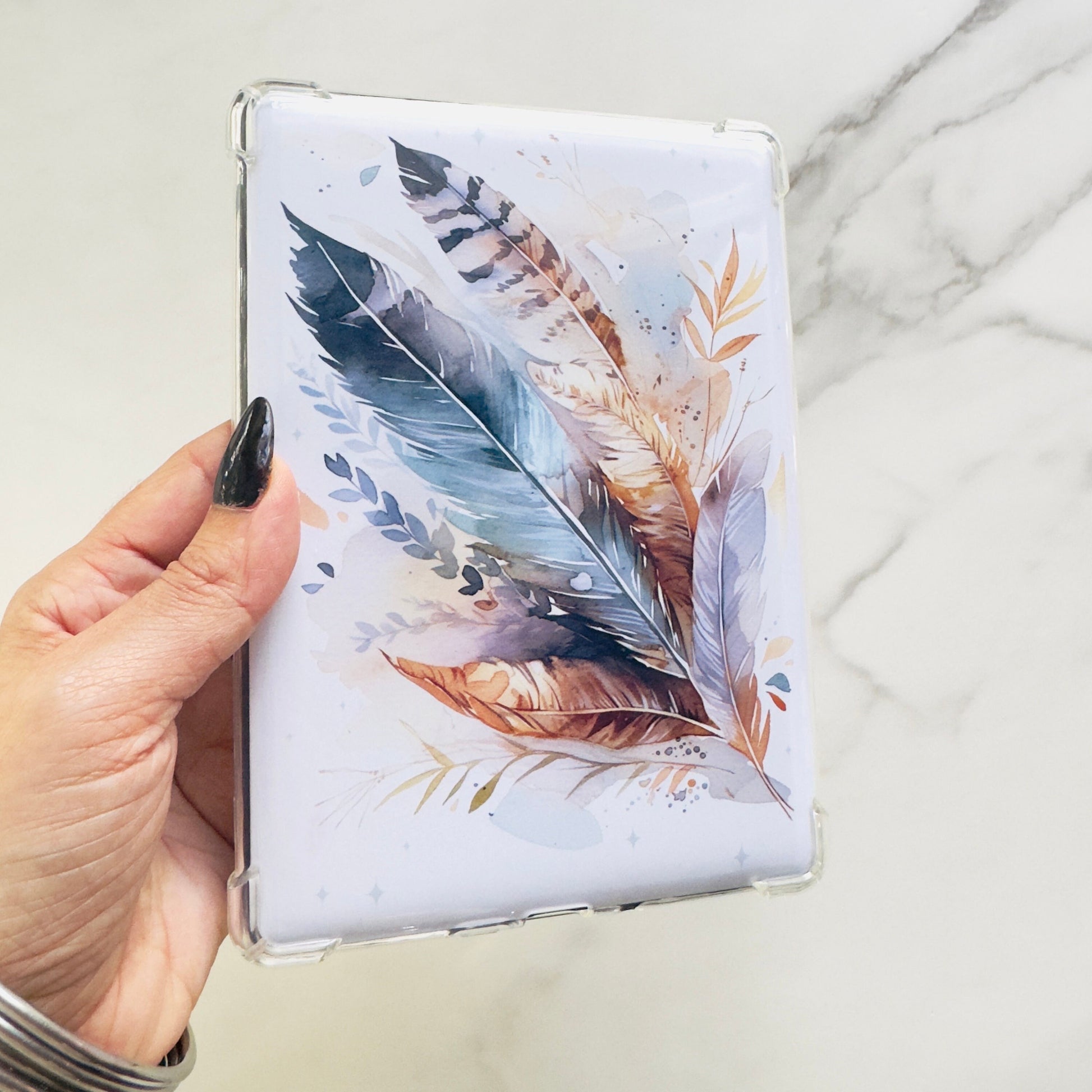 Boho Feather Kindle Insert: Laminated Cardstock, 11th Gen Paperwhite