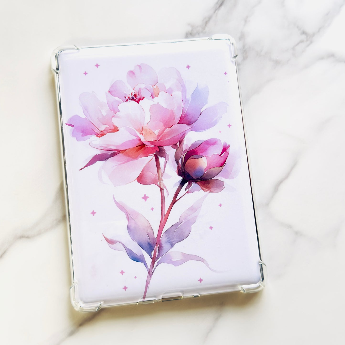 Floral Kindle Paperwhite Insert: Laminated Cardstock, Pink Peony (11th Gen)