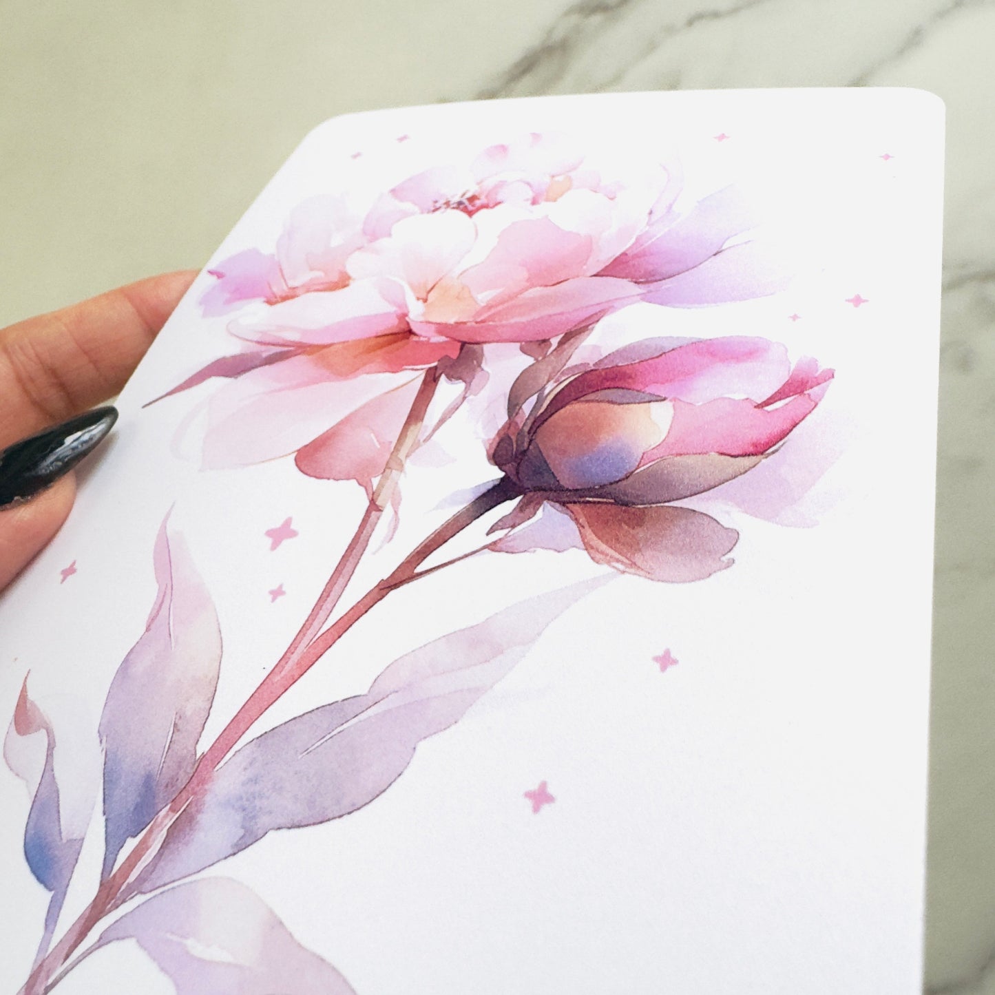 Floral Kindle Paperwhite Insert: Laminated Cardstock, Pink Peony (11th Gen)