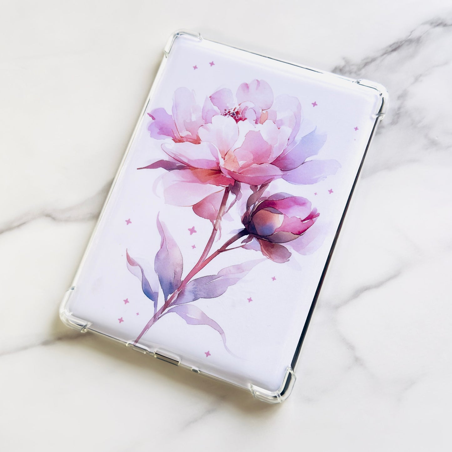 Floral Kindle Paperwhite Insert: Laminated Cardstock, Pink Peony (11th Gen)