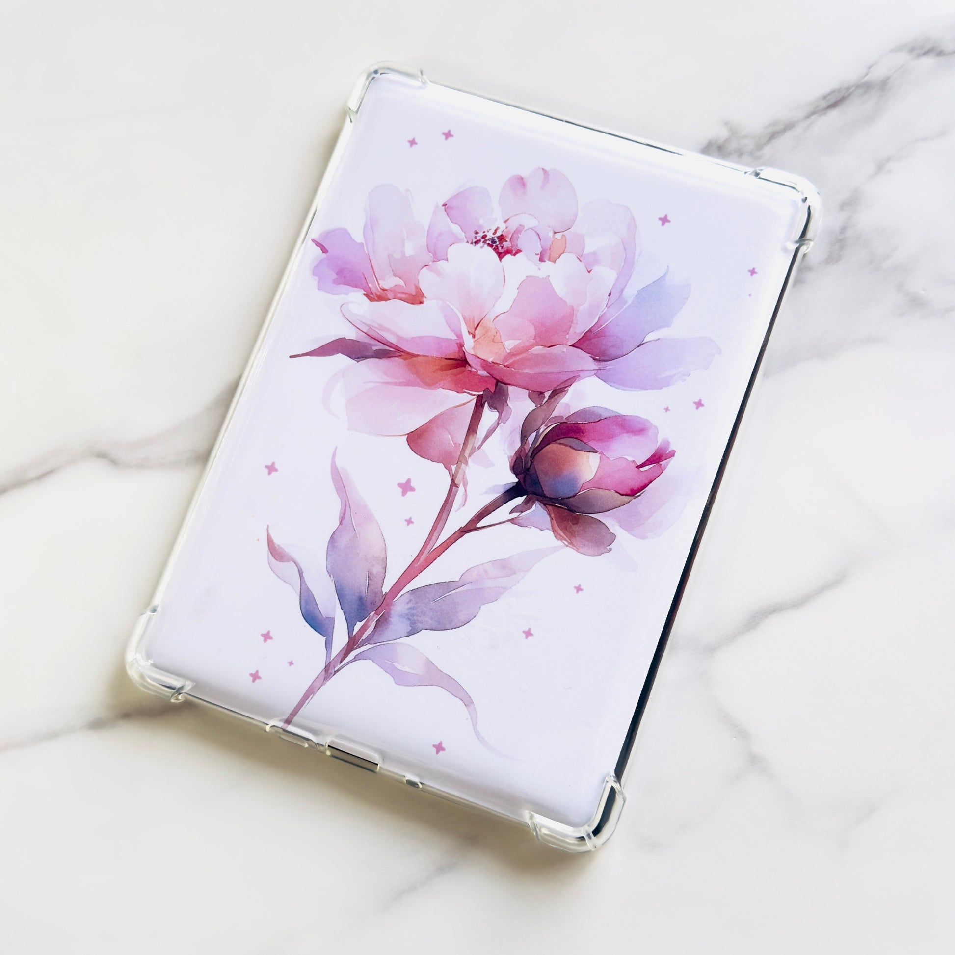 Floral Kindle Paperwhite Insert: Laminated Cardstock, Pink Peony (11th Gen)