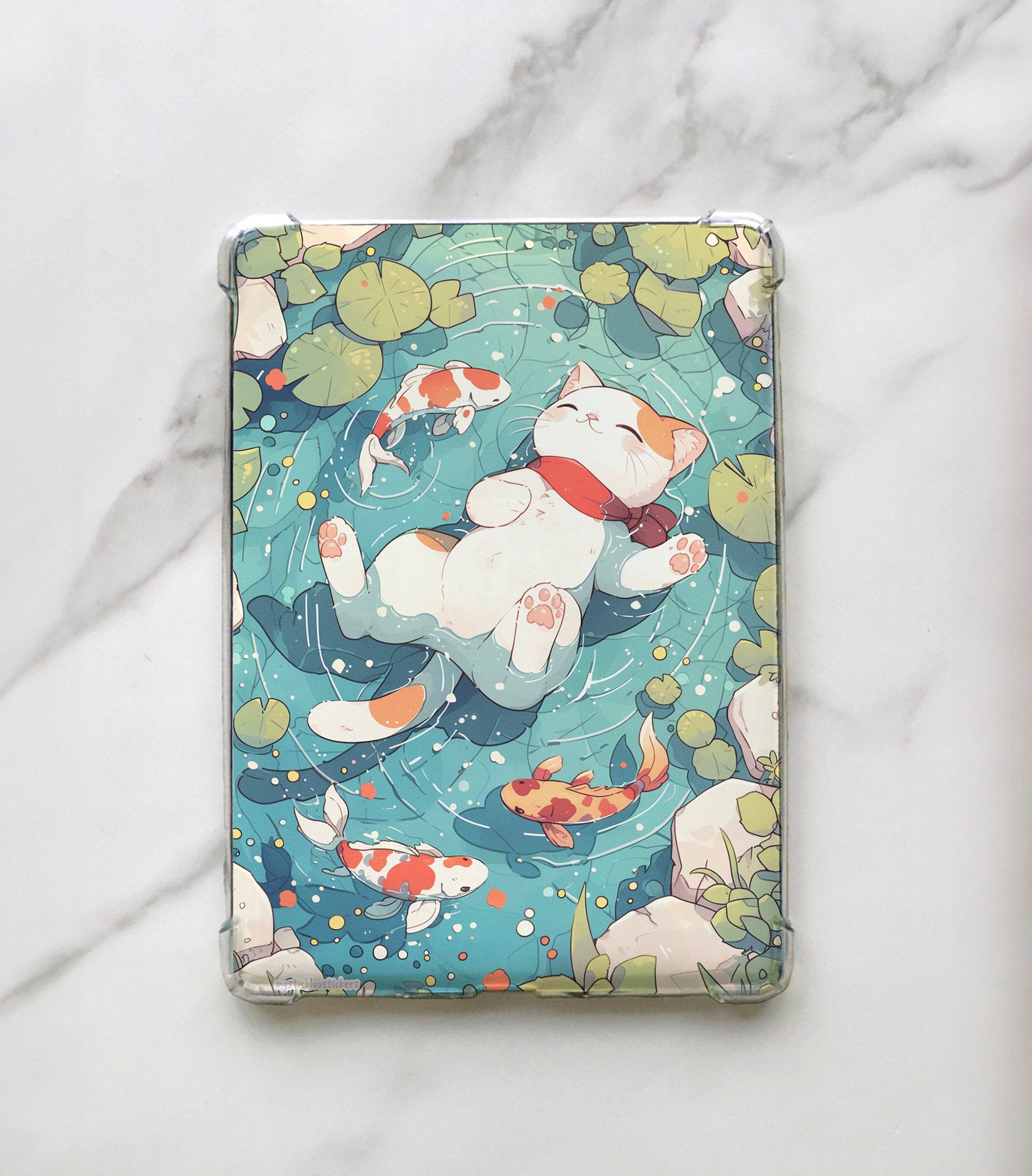 Cat in Pond Kindle Insert: Holographic Paperwhite Sleeve