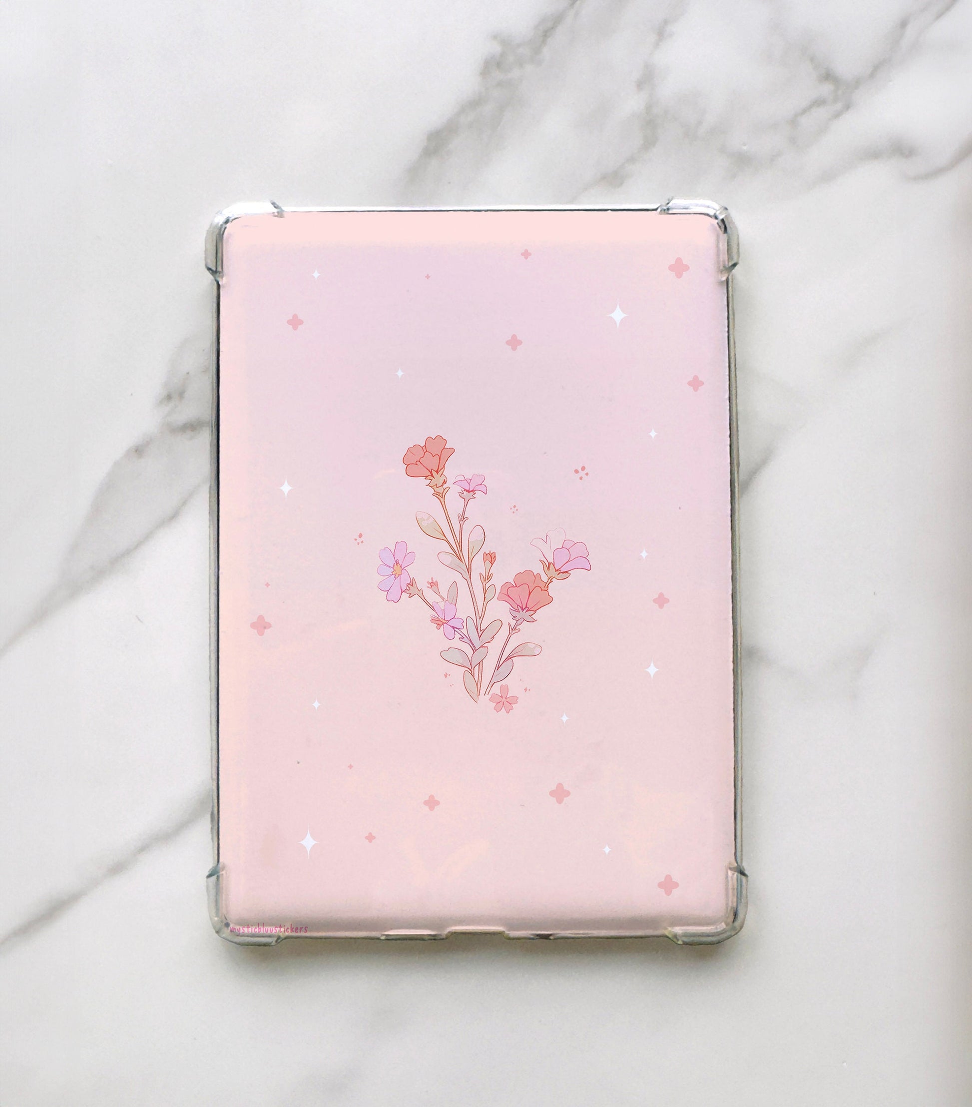 Pink Floral Kindle Paperwhite Insert: Laminated Cardstock (11th Gen)