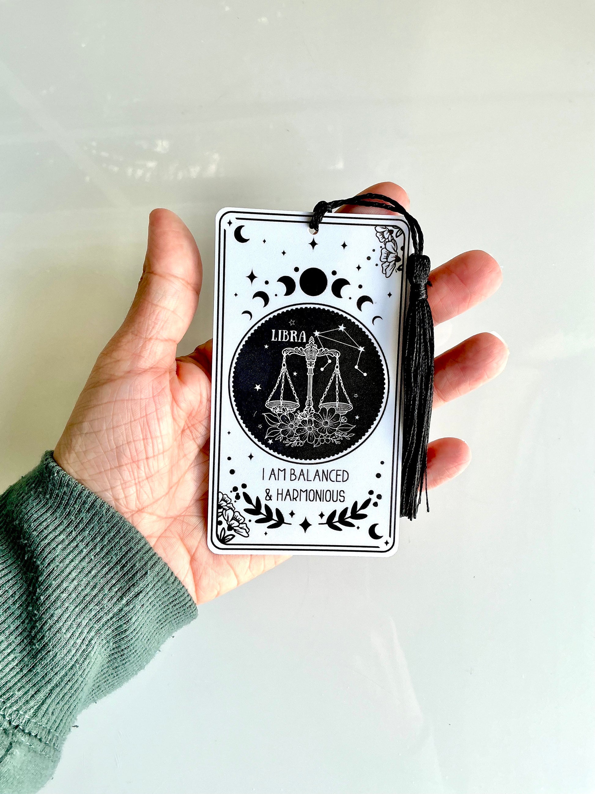 Tarot Card Zodiac Bookmark: Laminated with Tassel