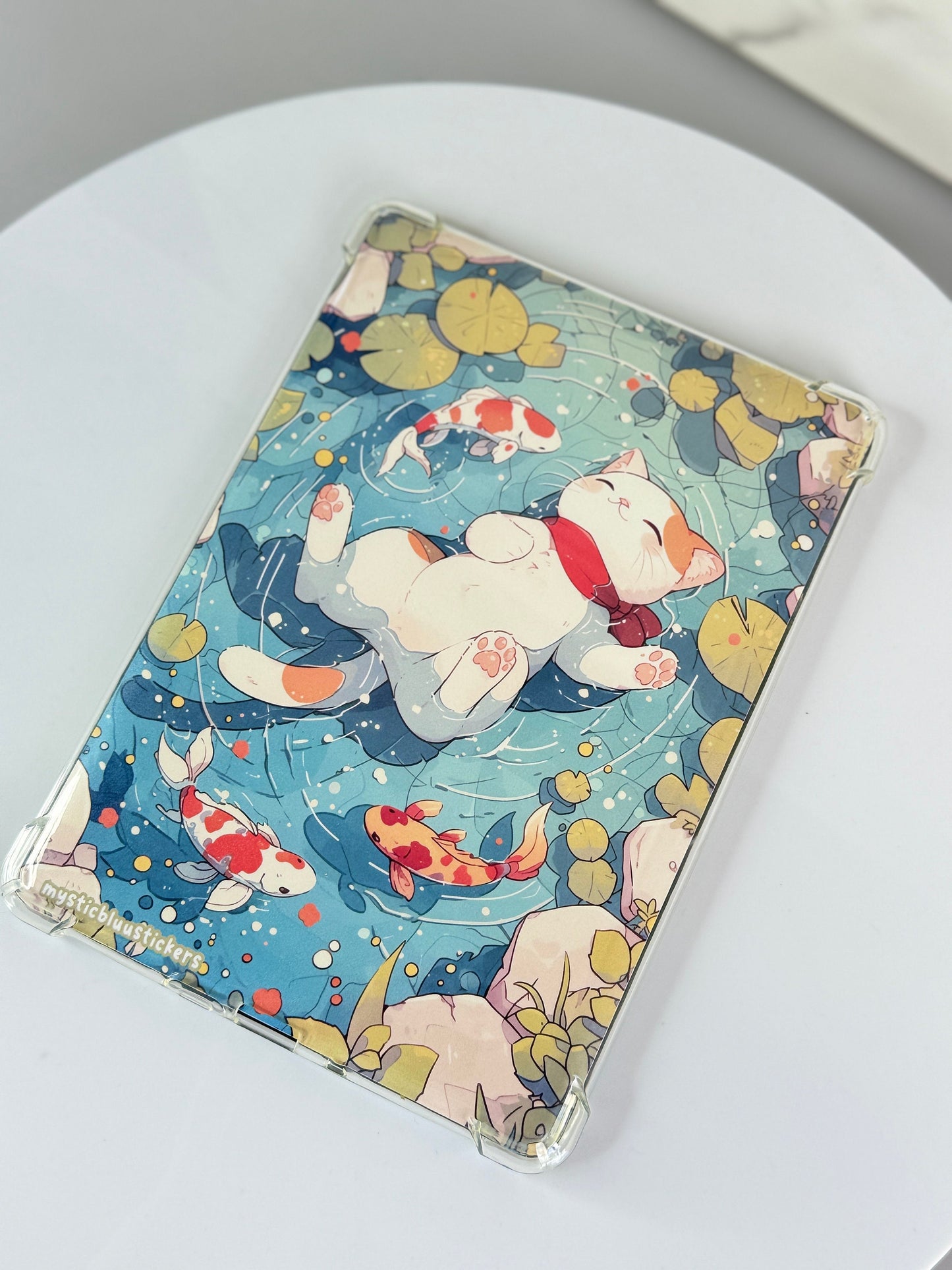 Cat in Pond Kindle Insert: Holographic Paperwhite Sleeve