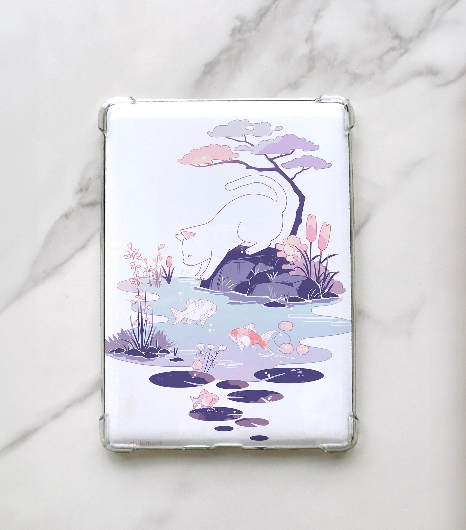 Cat & Koi Pond Kindle Insert: Holographic or Matte Cardstock