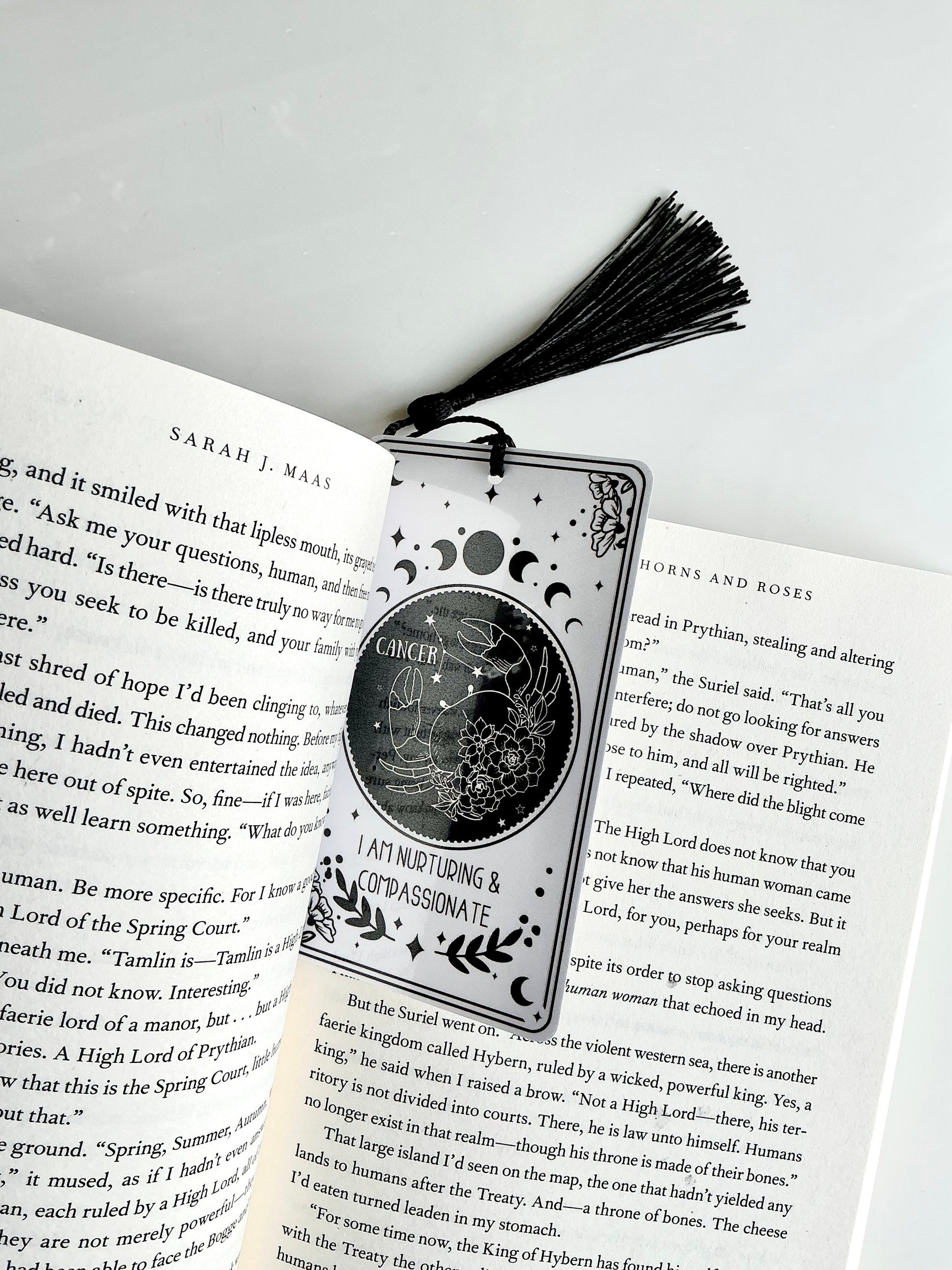 Tarot Card Zodiac Bookmark: Laminated with Tassel
