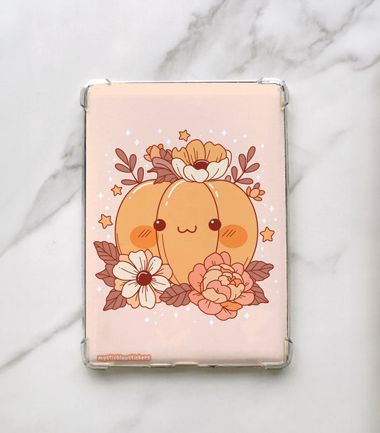 Ghost Pumpkin Kindle Insert: Floral E-Reader Art (Cardstock)