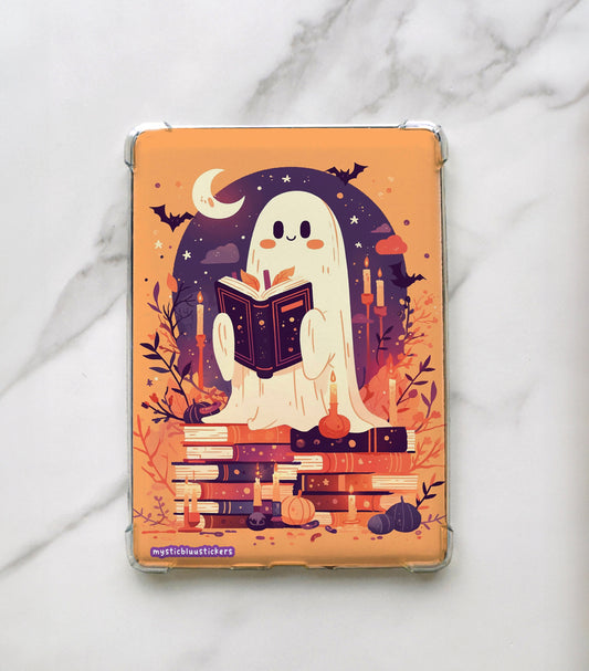 Halloween Ghost Reading Book iPad Mini Insert: Matte or Holographic