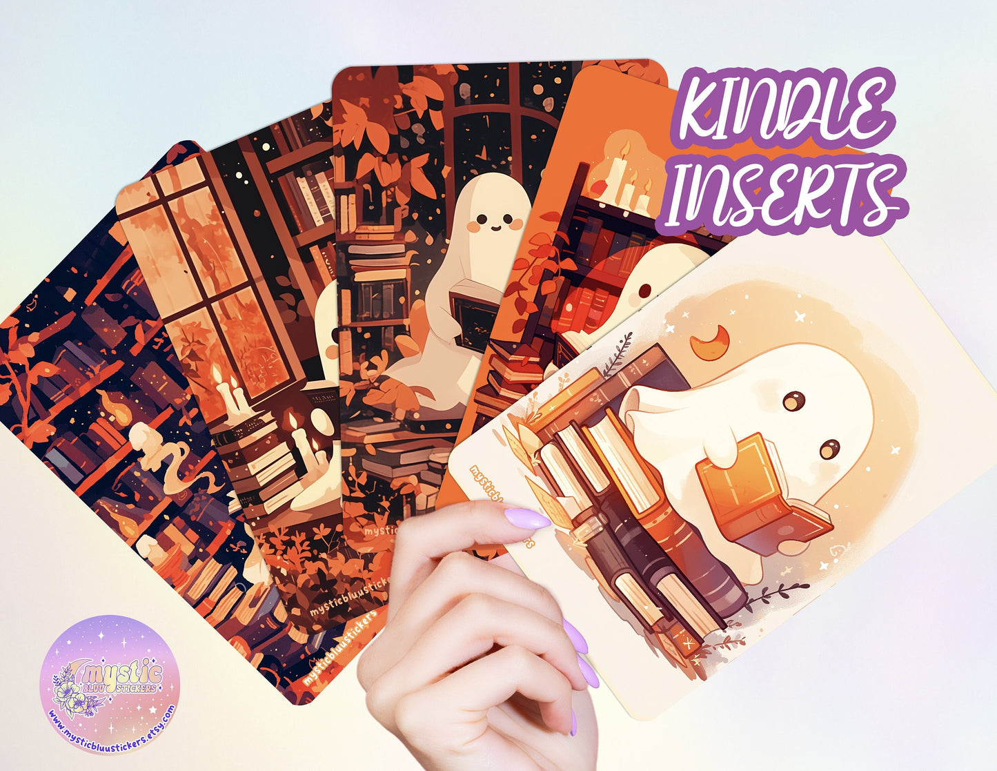 Kindle Paperwhite Insert: Ghost Reading Art, Holographic or Matte