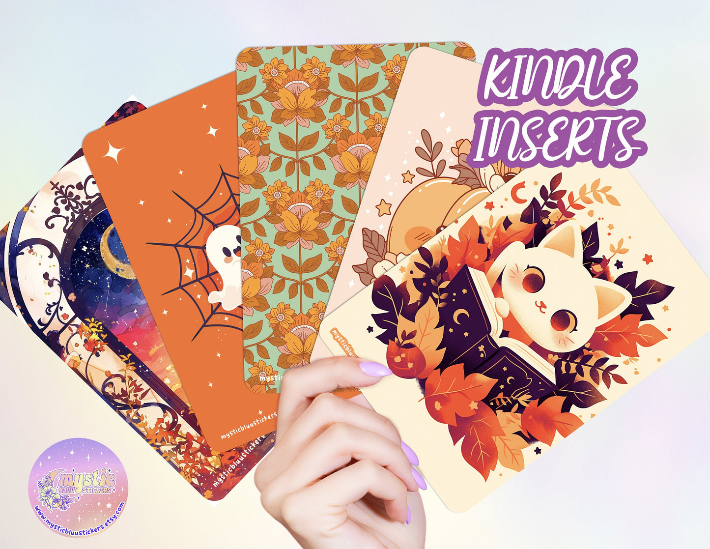 Holographic Kindle Paperwhite Insert: Halloween, Fall Designs