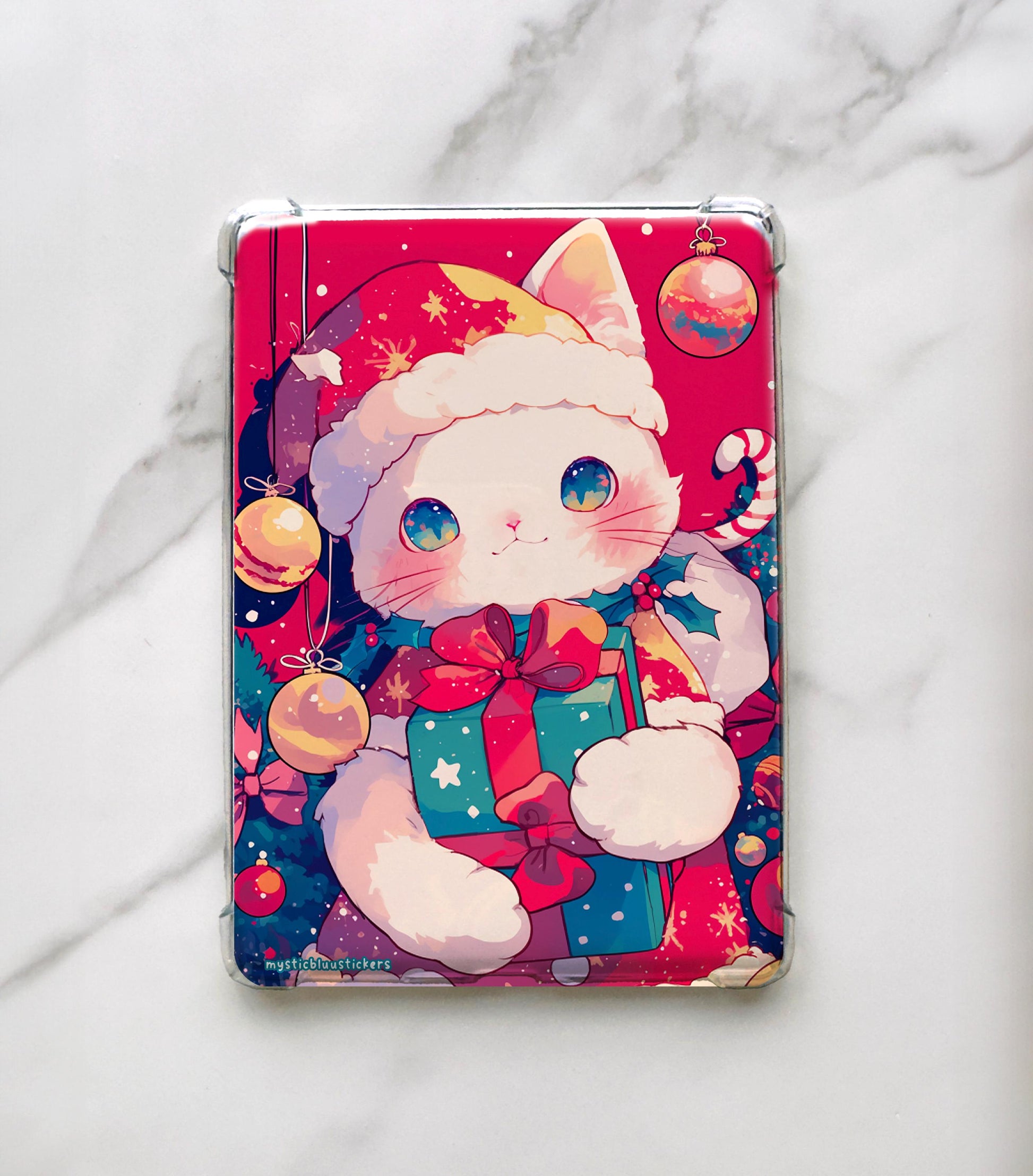 Santa Cat Kindle Insert: Christmas Paperwhite Sleeve, Festive Gift