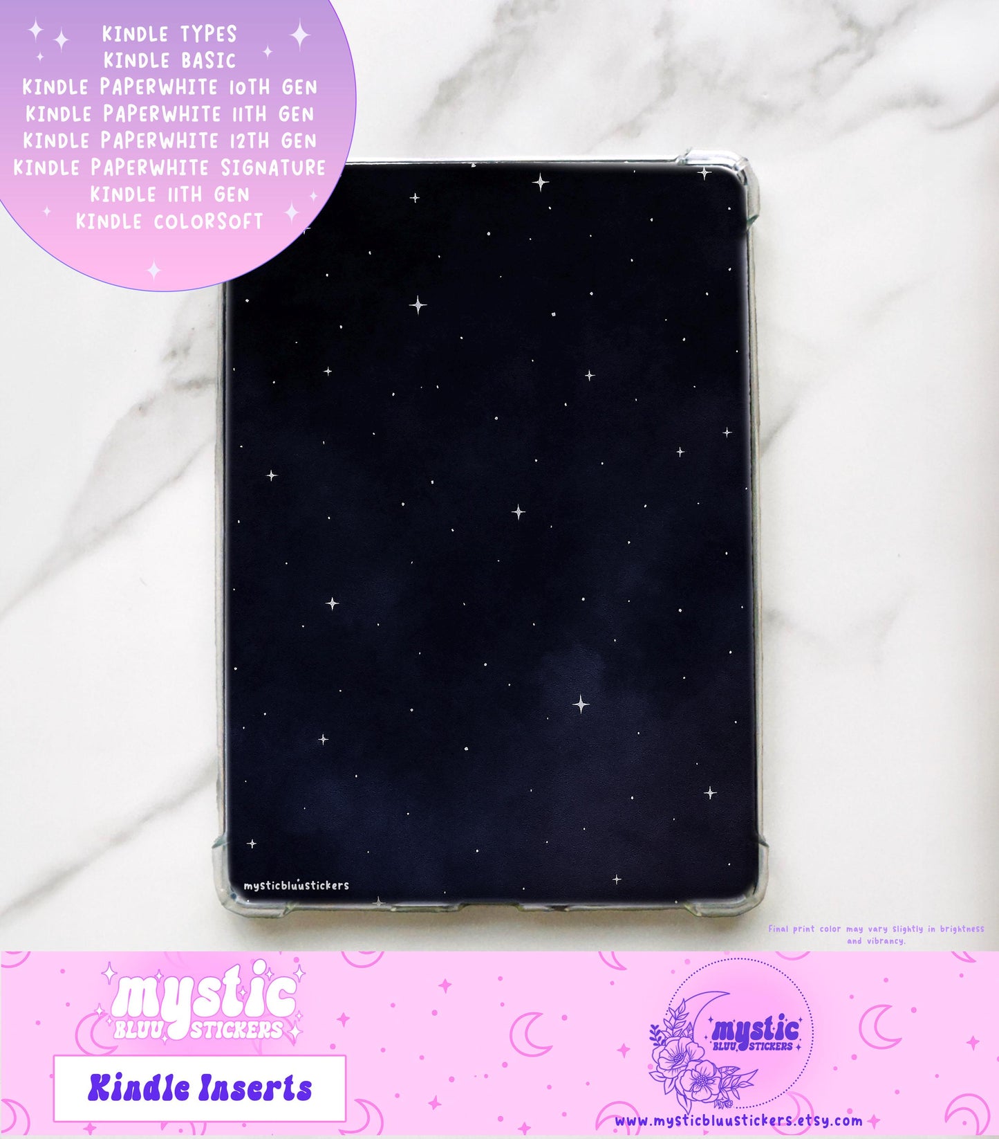Galaxy Kindle Paperwhite Insert: Holographic Sky Clouds Cardstock (Case Not Included