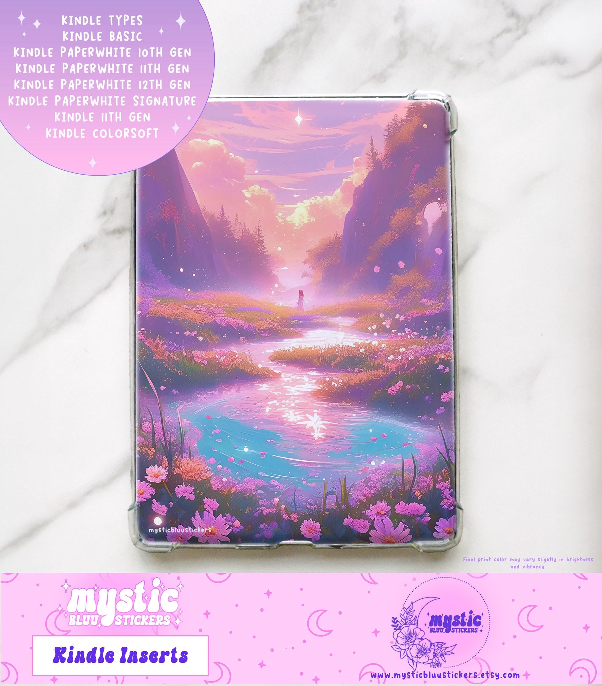 Kindle Paperwhite Insert: Meadows Cardstock Design, 11th Gen