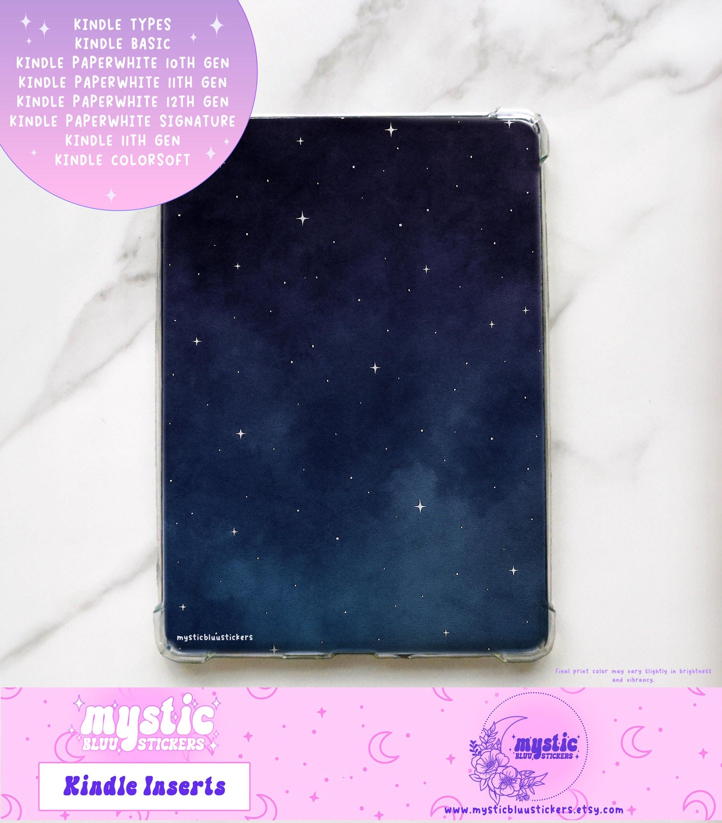 Galaxy Kindle Paperwhite Insert: Holographic Sky Clouds Cardstock (Case Not Included