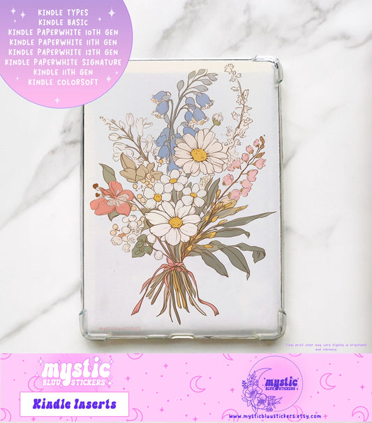 Kindle Paperwhite Insert: Holographic Birthflowers Cardstock (Case Not Included)