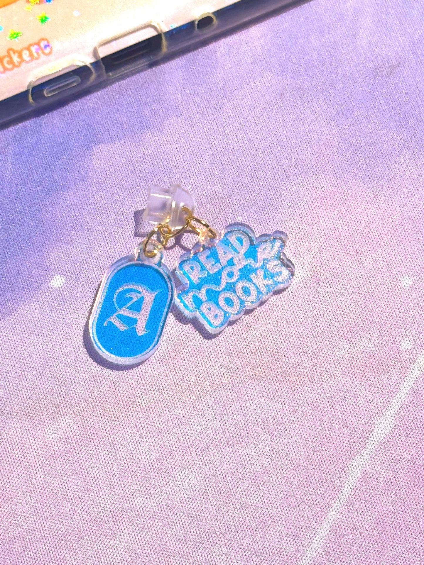 Personalized Initial Kindle Charm: Book Lover Gift, USB-C Dust Plug