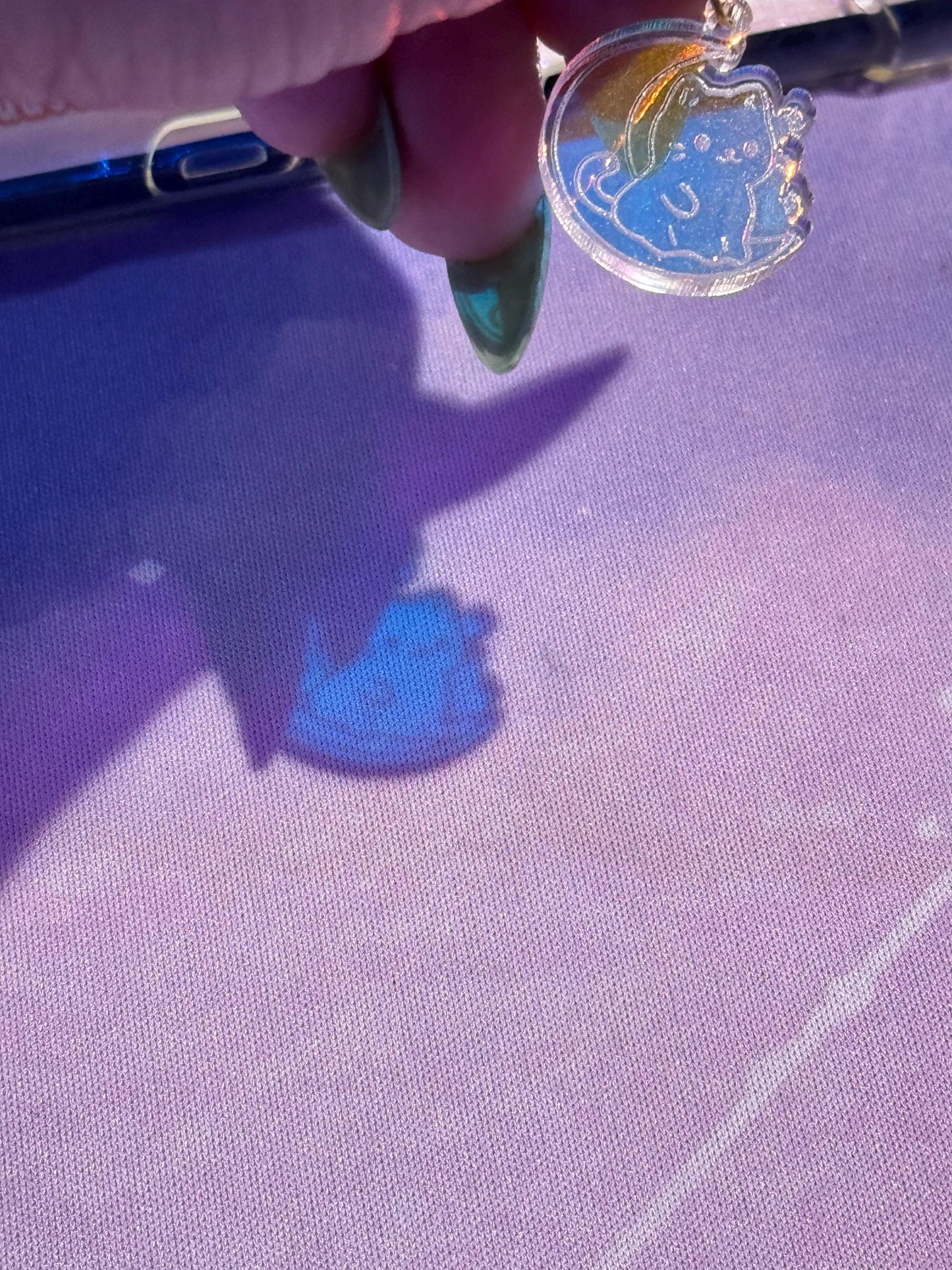 Iridescent Acrylic Cat Moon Charm, Dust Plug Charm for Kindle, Phone, Tablet, USB-C Device Decor, Cute Accessory Gift