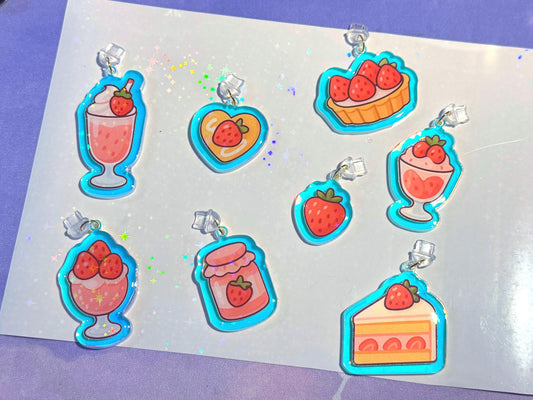 Switch Plug Charm Strawberry - Soft Girl Kindle, Phone, or Bag Dust Plug Cover | USB-C Bookish Gift, Strawberry Dessert