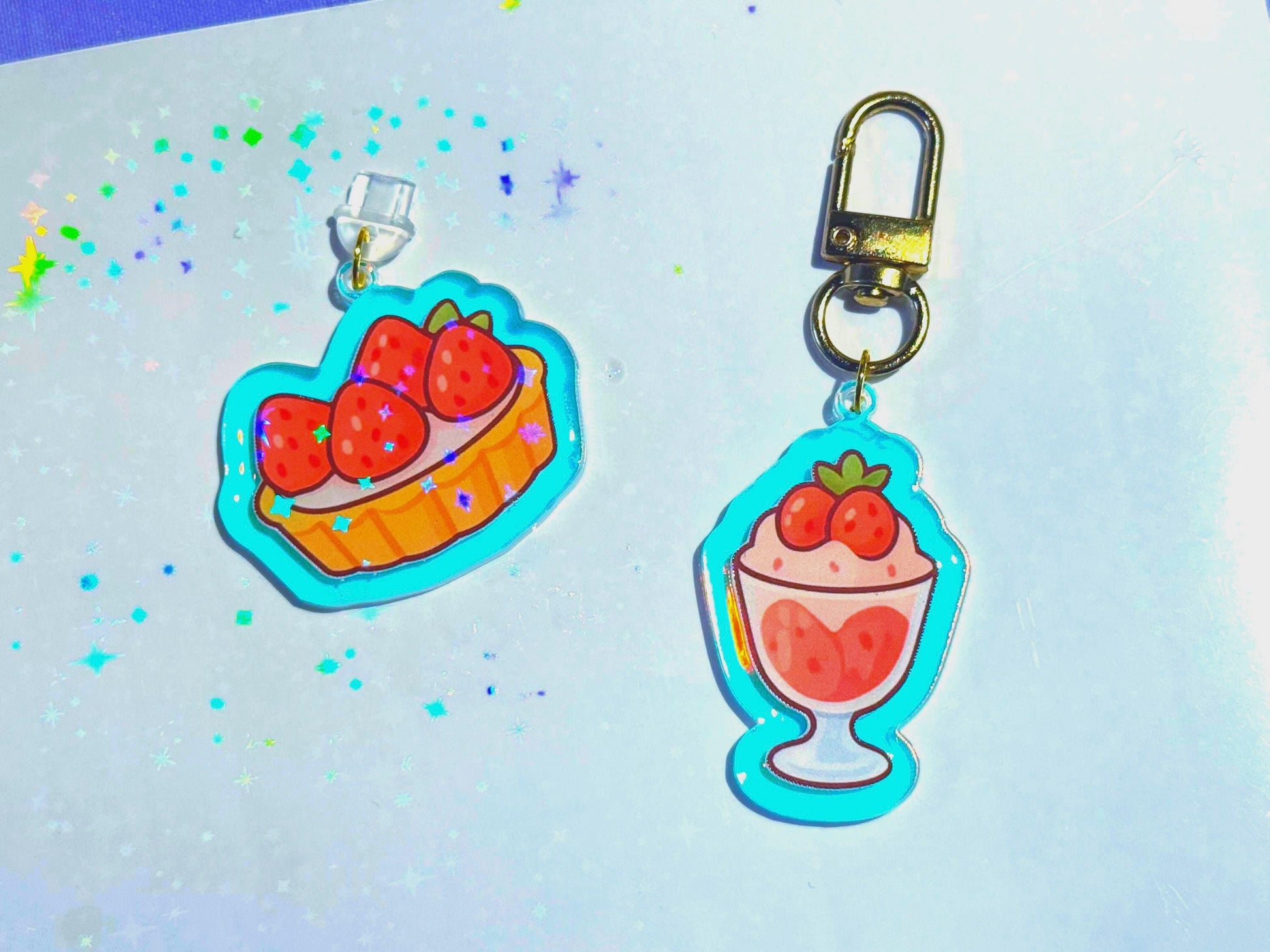 Switch Plug Charm Strawberry - Soft Girl Kindle, Phone, or Bag Dust Plug Cover | USB-C Bookish Gift, Strawberry Dessert