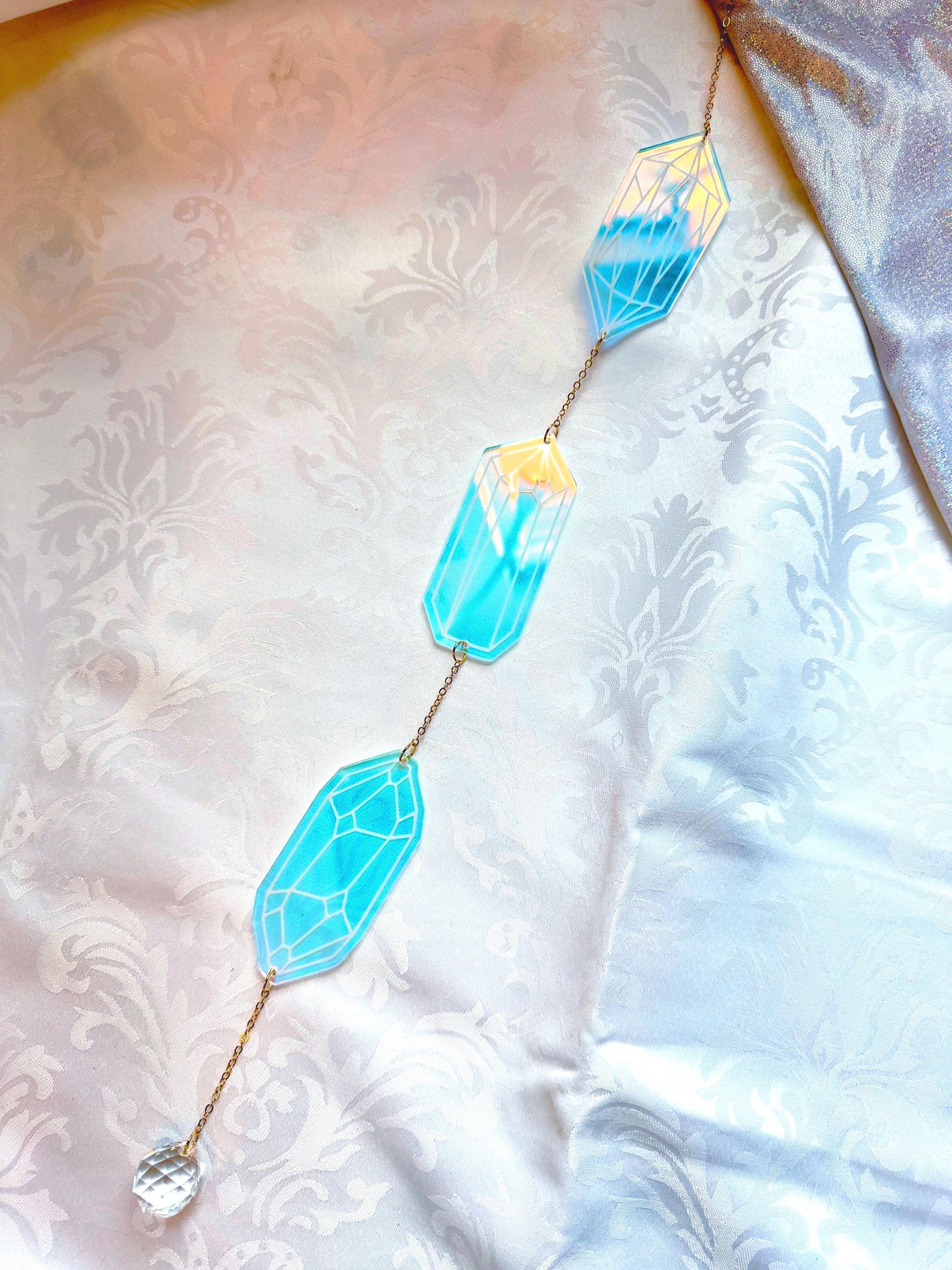Iridescent Acrylic Halloween Sun Catcher: Bookish Decor, Crystal Prism Rainbow Maker