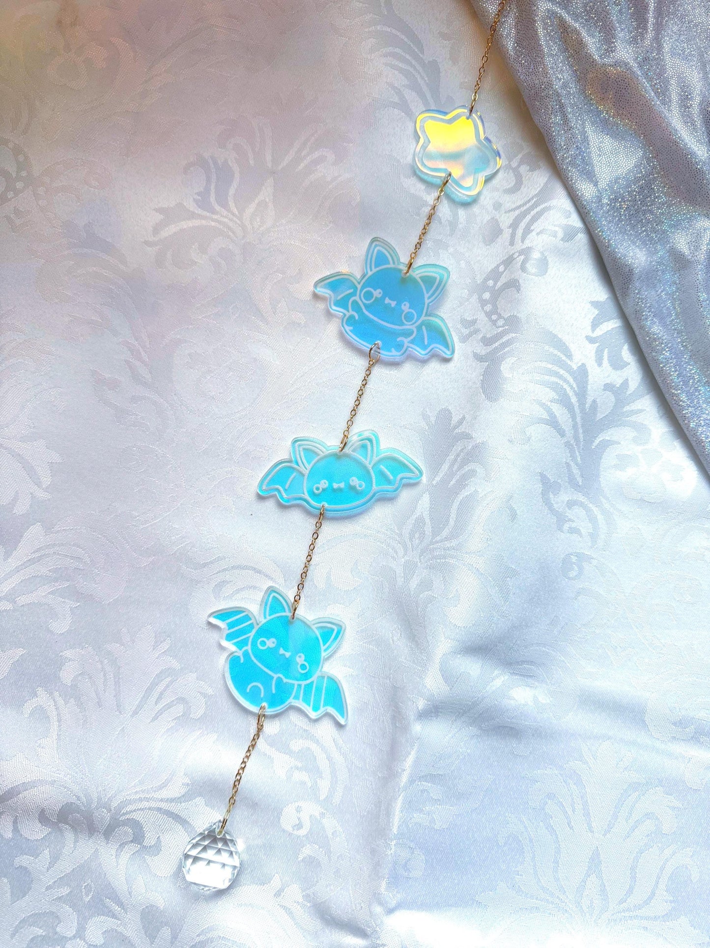 Iridescent Acrylic Halloween Sun Catcher: Bookish Decor, Crystal Prism Rainbow Maker