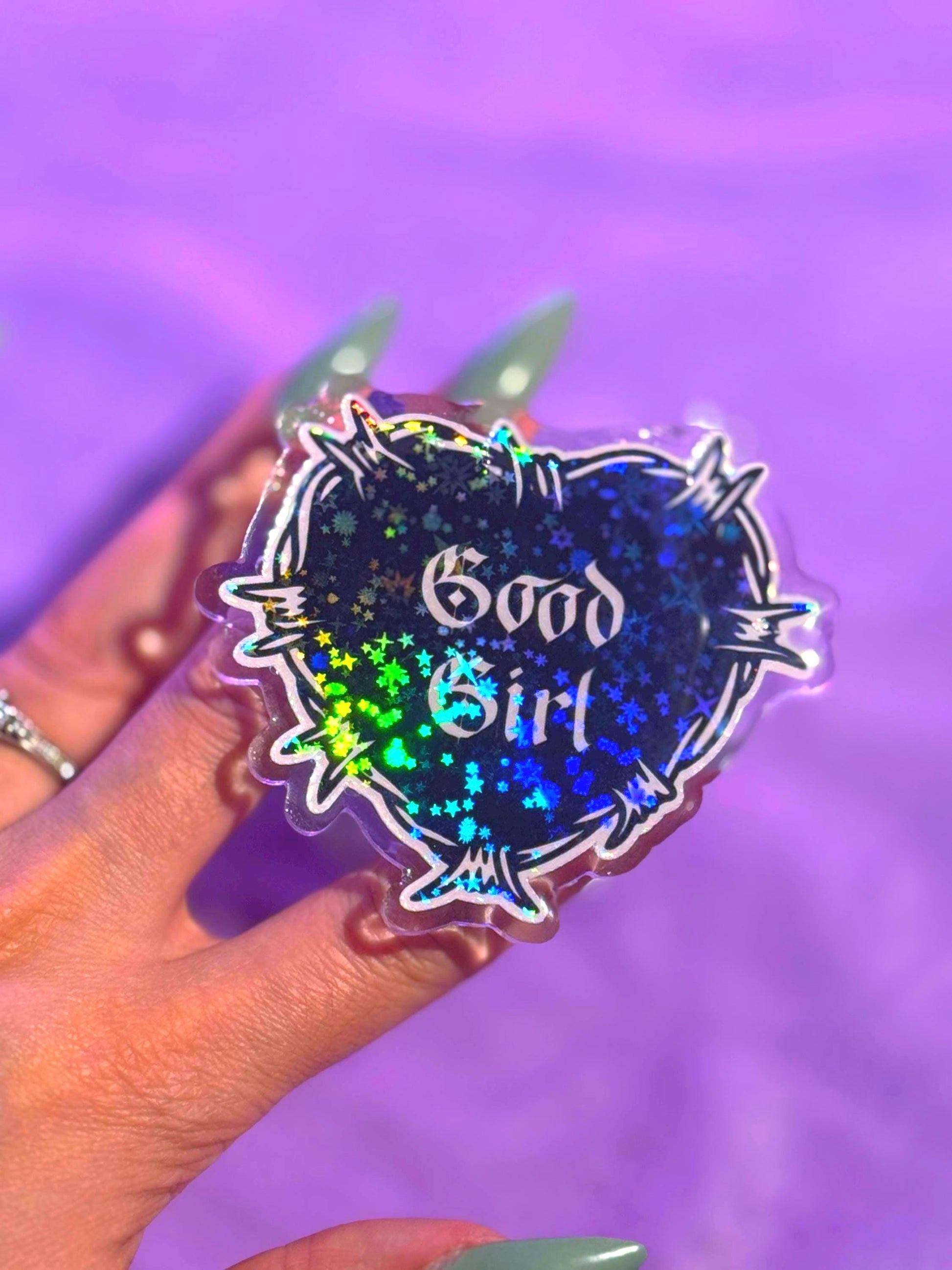 Good Girl MagSafe Kindle Grip: Holographic Bookish Phone Grip