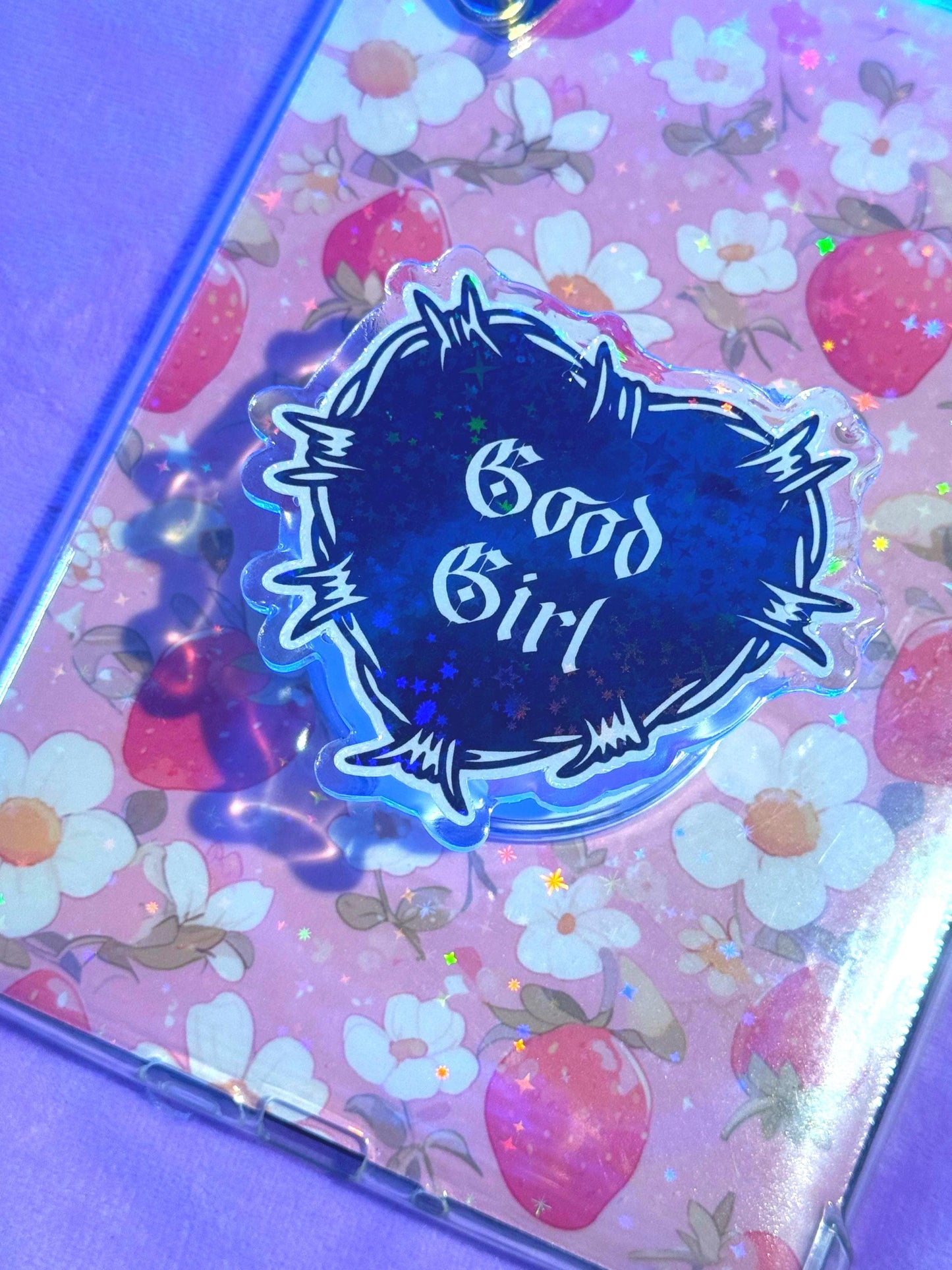 Good Girl MagSafe Kindle Grip: Holographic Bookish Phone Grip