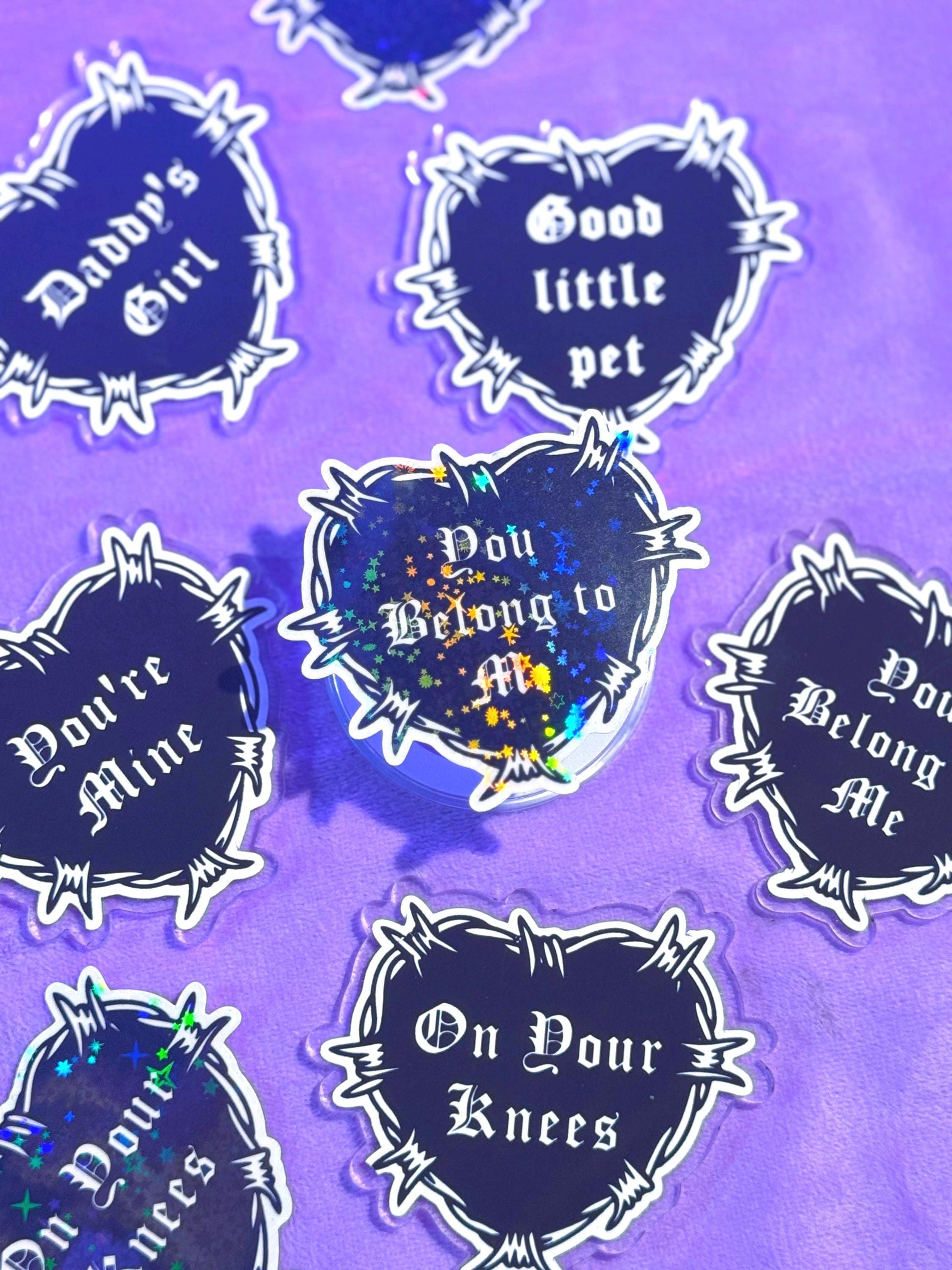 Smut Phrases MagSafe Kindle Grip: Holographic Bookish Accessory