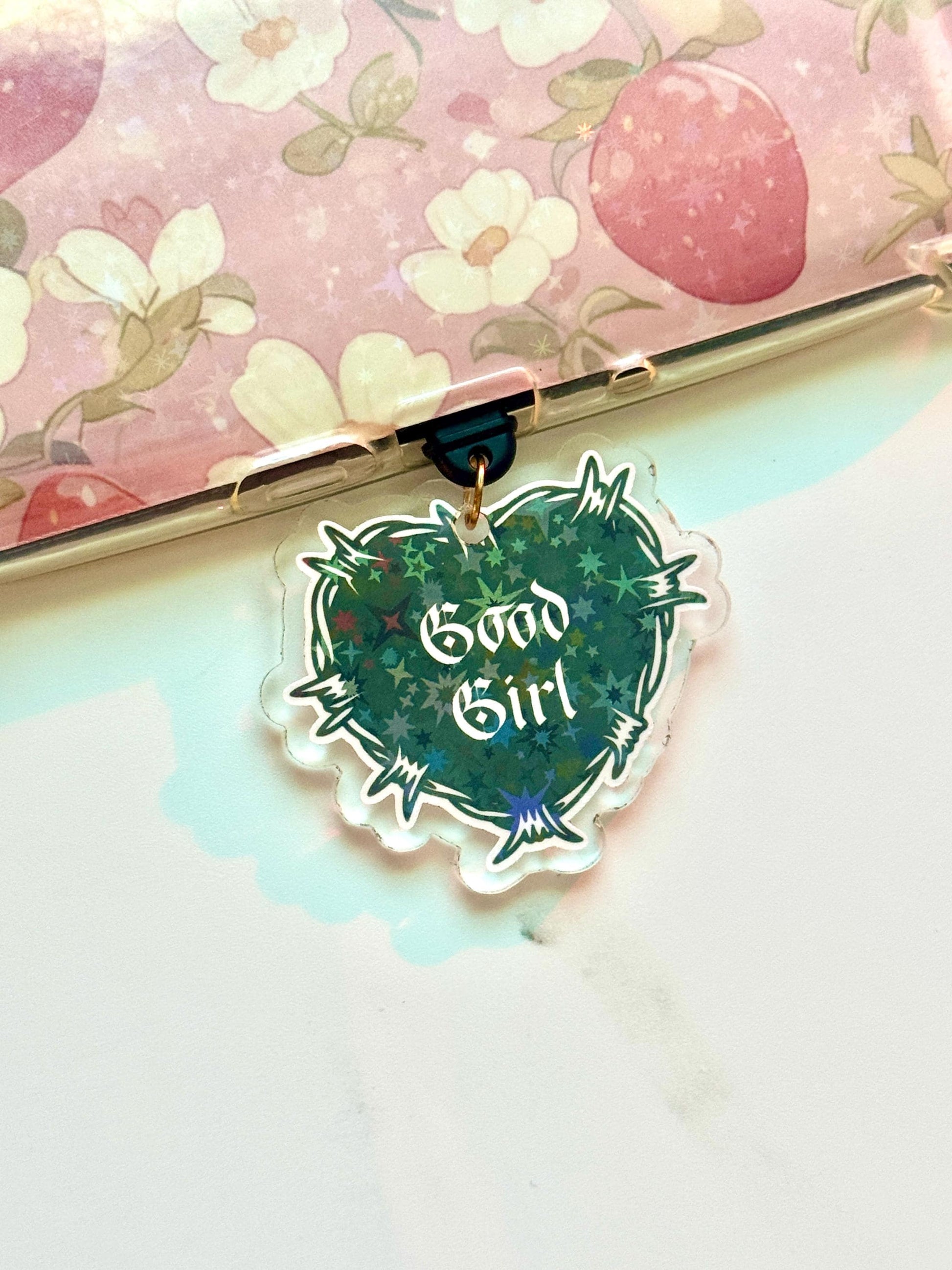 Gothic Good Girl Kindle Dust Plug Charm: Dark Romance Resin USB-C Port Cover