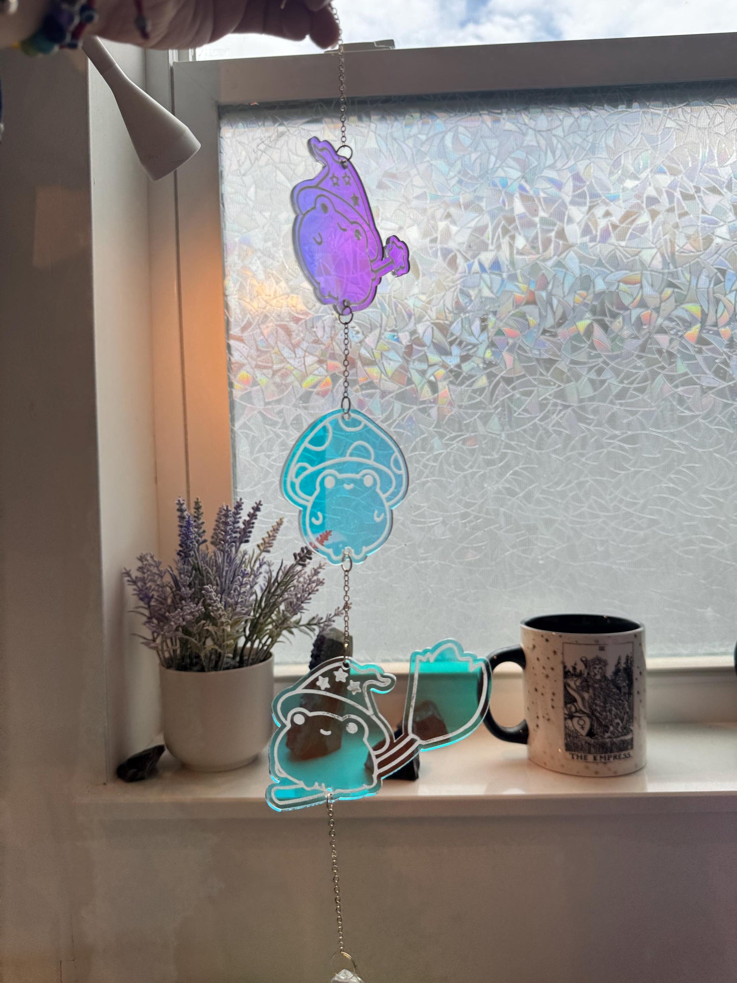 Iridescent Acrylic Sun Catcher: Celestial Rainbow Window, Car Charm