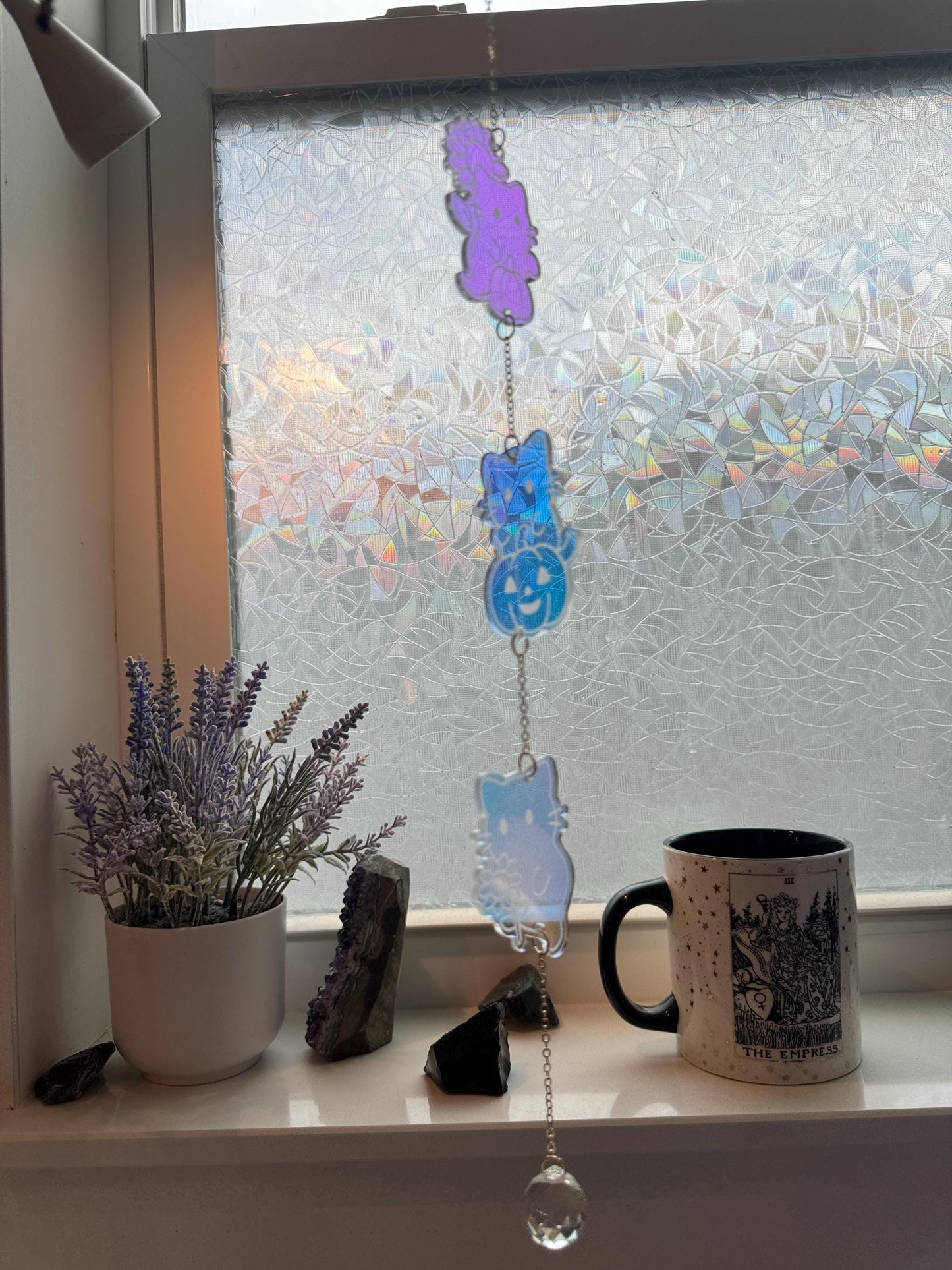 Iridescent Acrylic Sun Catcher: Witchy, Celestial, or Halloween Designs