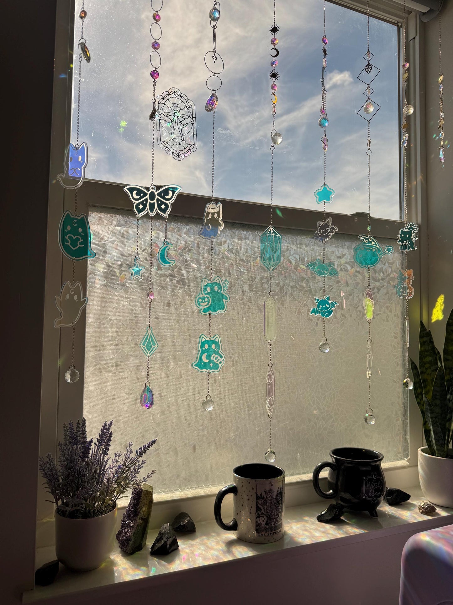 Iridescent Acrylic Frog Sun Catcher: Witchy Cottagecore Rainbow Maker