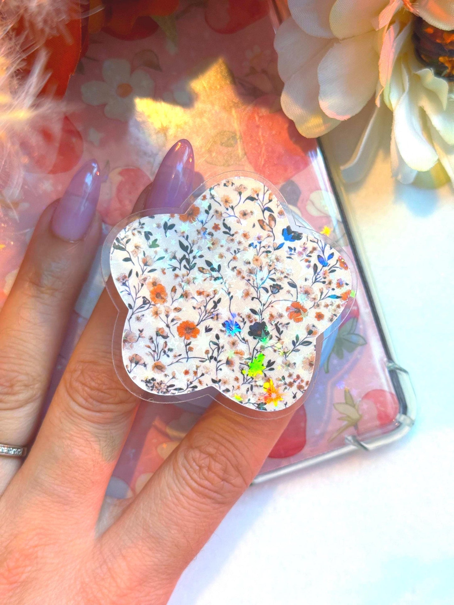 Floral Magsafe Kindle Grip, Phone Grips, Cozy Bookish Accessory, Bookworm Gift, Vintage Aesthetic Ereader Accessories