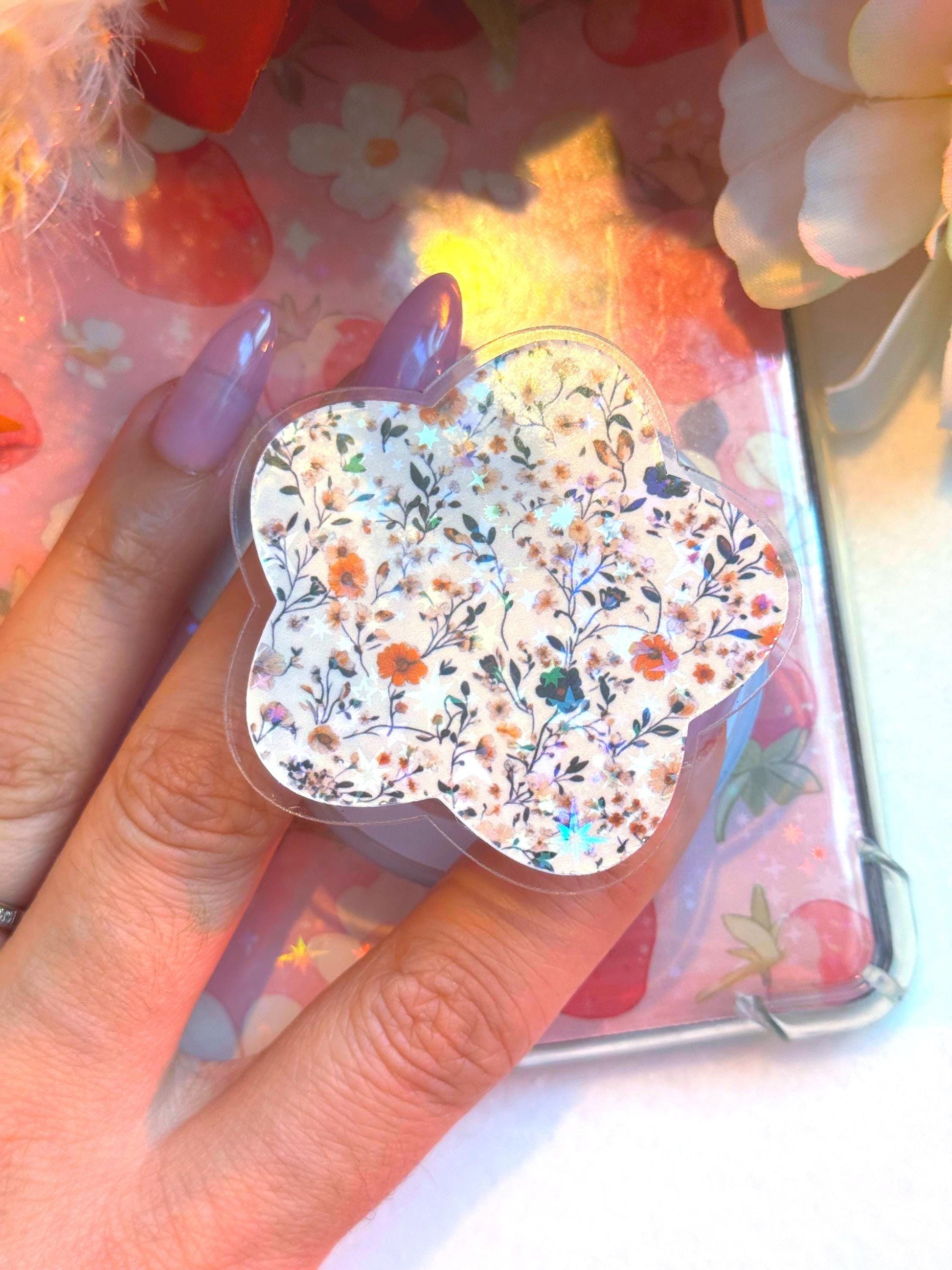 Floral Magsafe Kindle Grip, Phone Grips, Cozy Bookish Accessory, Bookworm Gift, Vintage Aesthetic Ereader Accessories