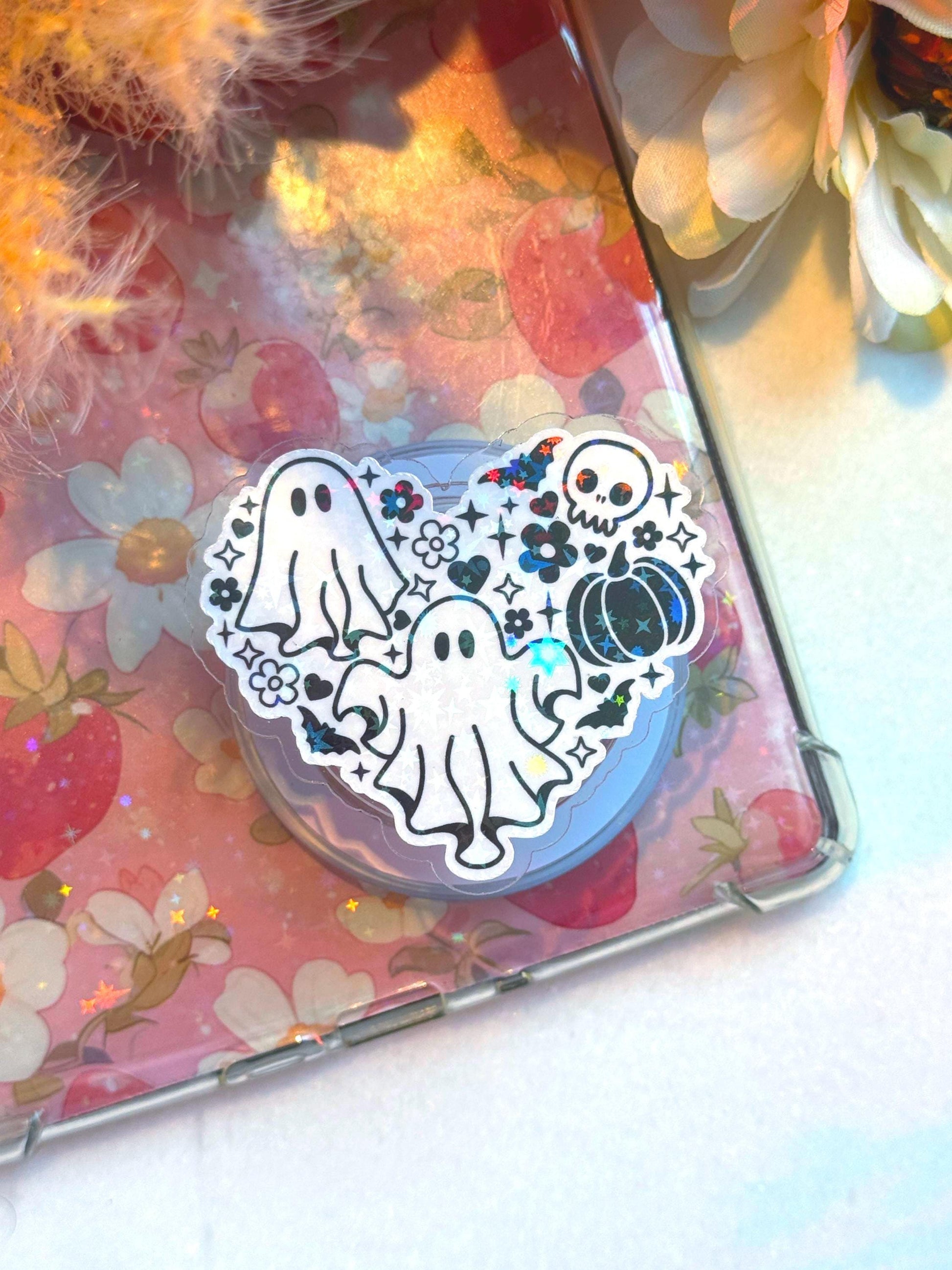 Halloween Ghost MagSafe Kindle Grip Spooky E-Reader & Phone Accessory