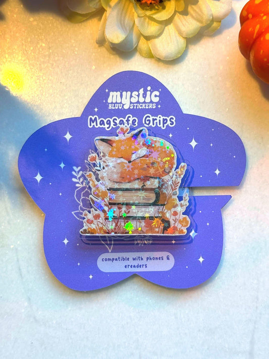 Cozy Fox Kindle Grip: Cottagecore Bookish Magsafe Phone Grip