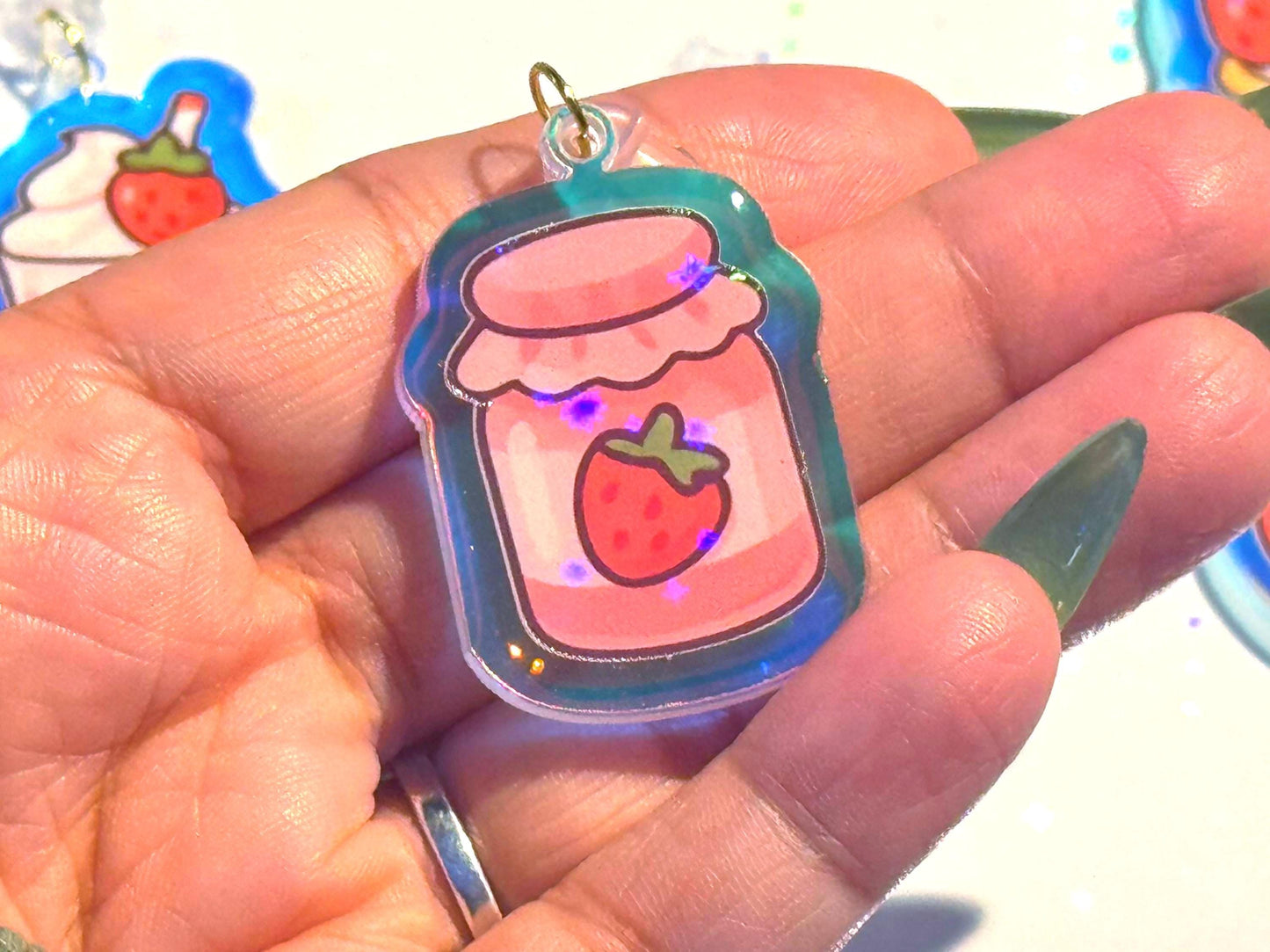 Switch Plug Charm Strawberry - Soft Girl Kindle, Phone, or Bag Dust Plug Cover | USB-C Bookish Gift, Strawberry Dessert