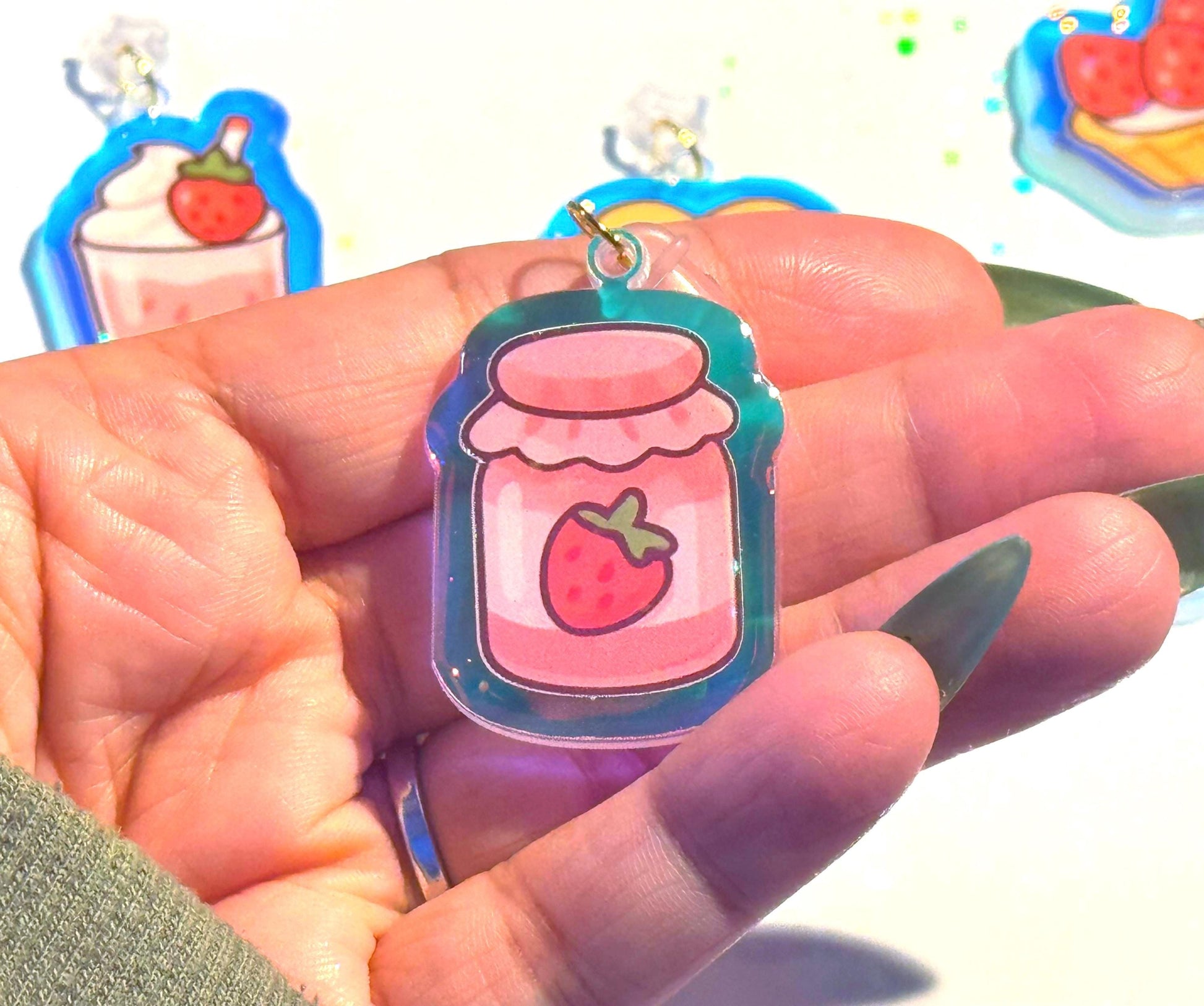 Switch Plug Charm Strawberry - Soft Girl Kindle, Phone, or Bag Dust Plug Cover | USB-C Bookish Gift, Strawberry Dessert