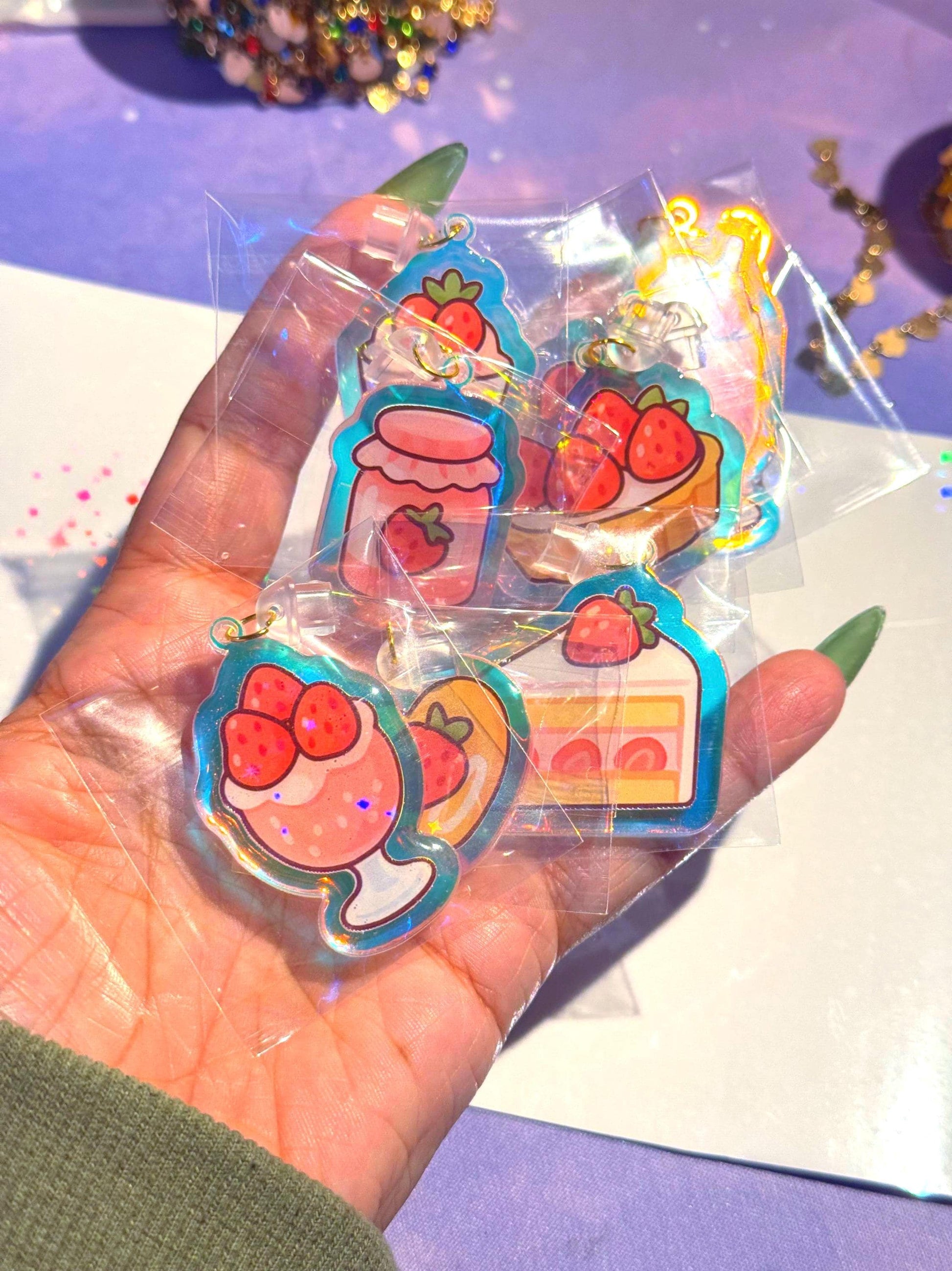 Switch Plug Charm Strawberry - Soft Girl Kindle, Phone, or Bag Dust Plug Cover | USB-C Bookish Gift, Strawberry Dessert