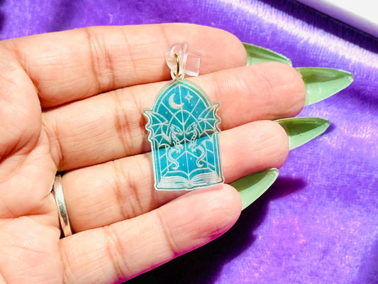 Iridescent Dragon Book Charm: Fantasy Kindle Accessory, USB-C Dust Plug