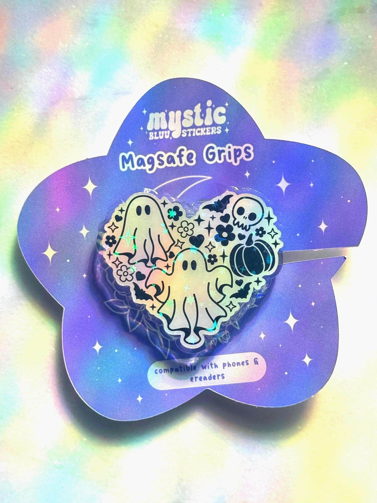 Halloween Ghost MagSafe Kindle Grip Spooky E-Reader & Phone Accessory